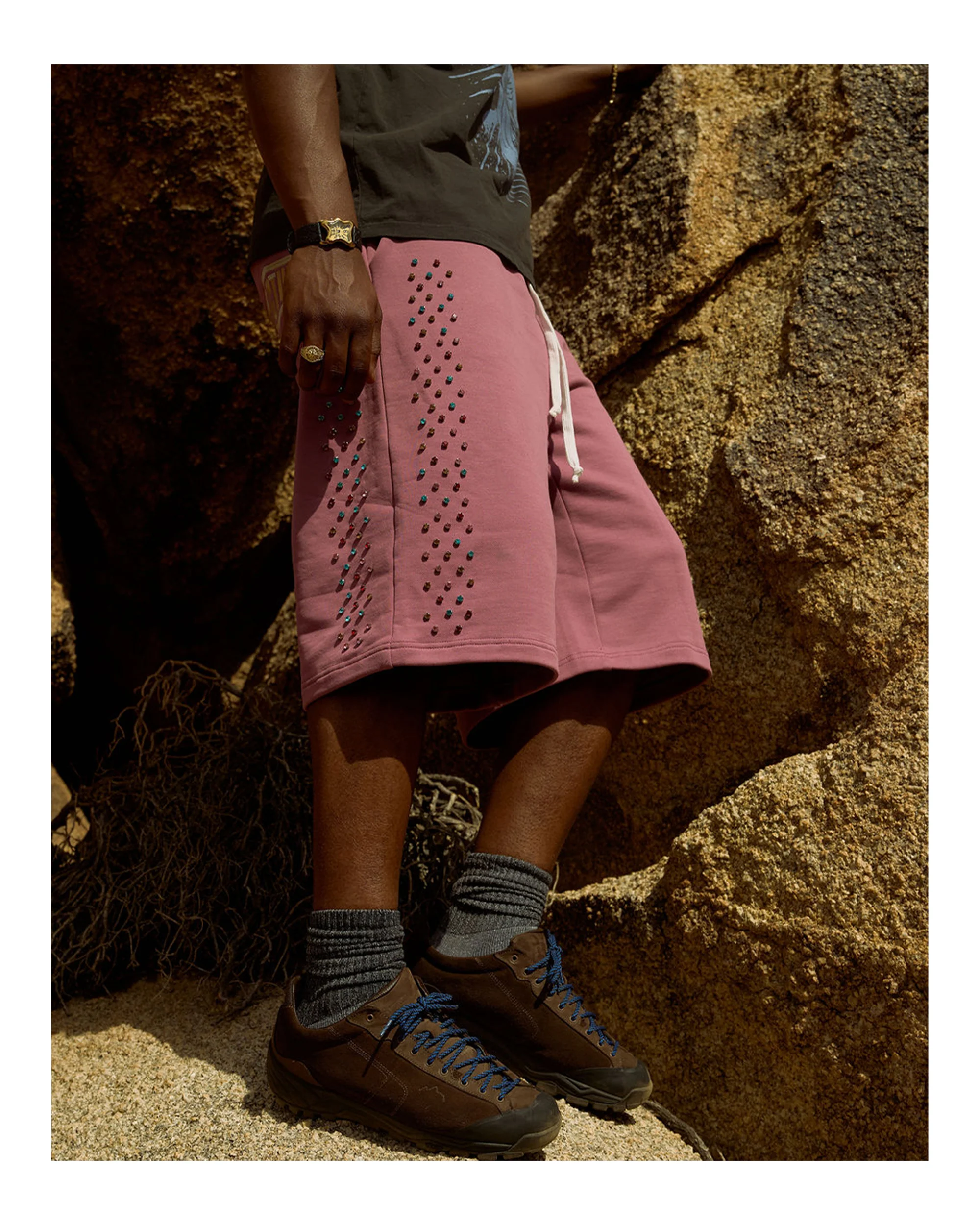 Crystal Cactus Sweat Shorts - Raspberry - Image 4