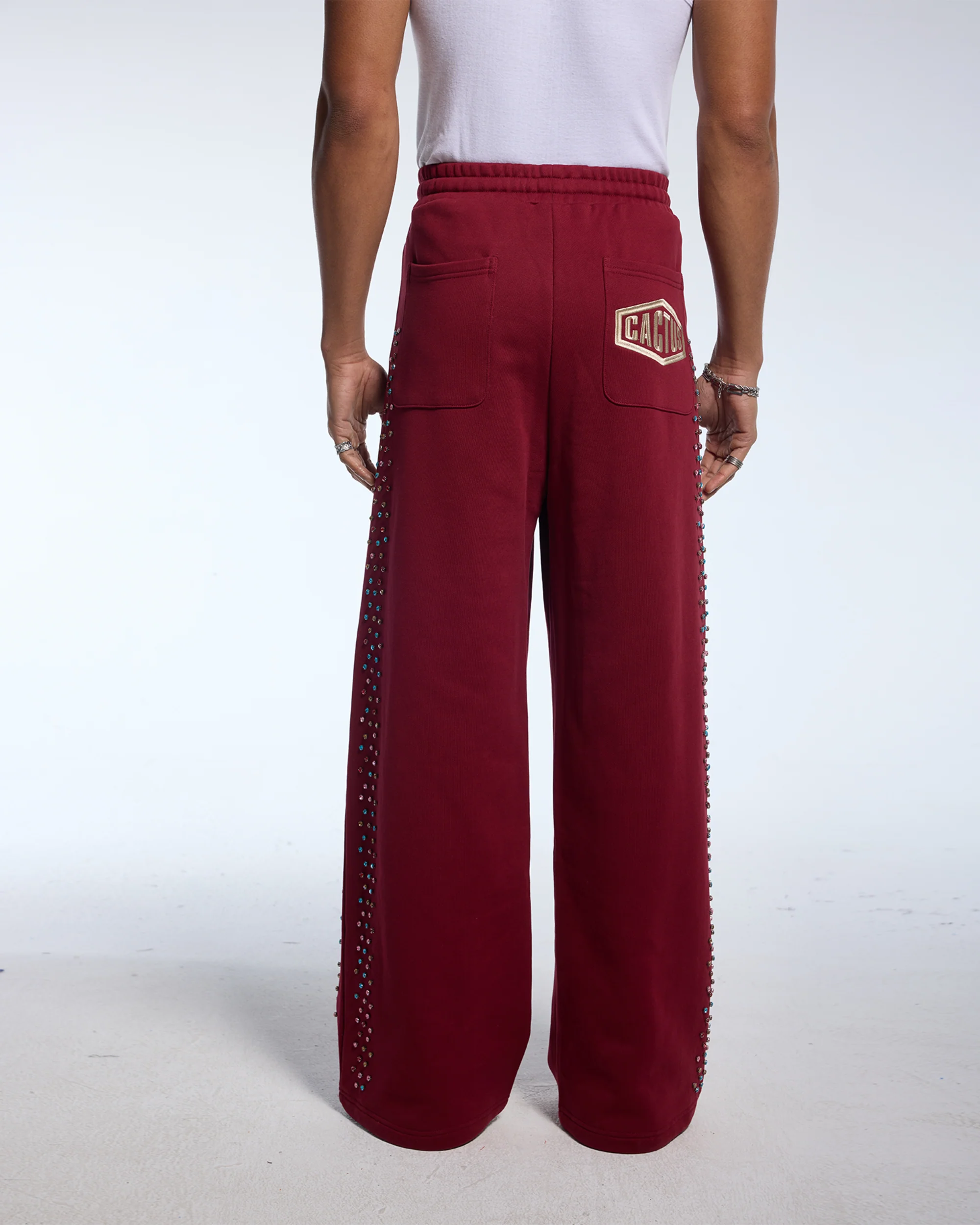 CRYSTAL CACTUS SWEATS - MAROON - Image 4