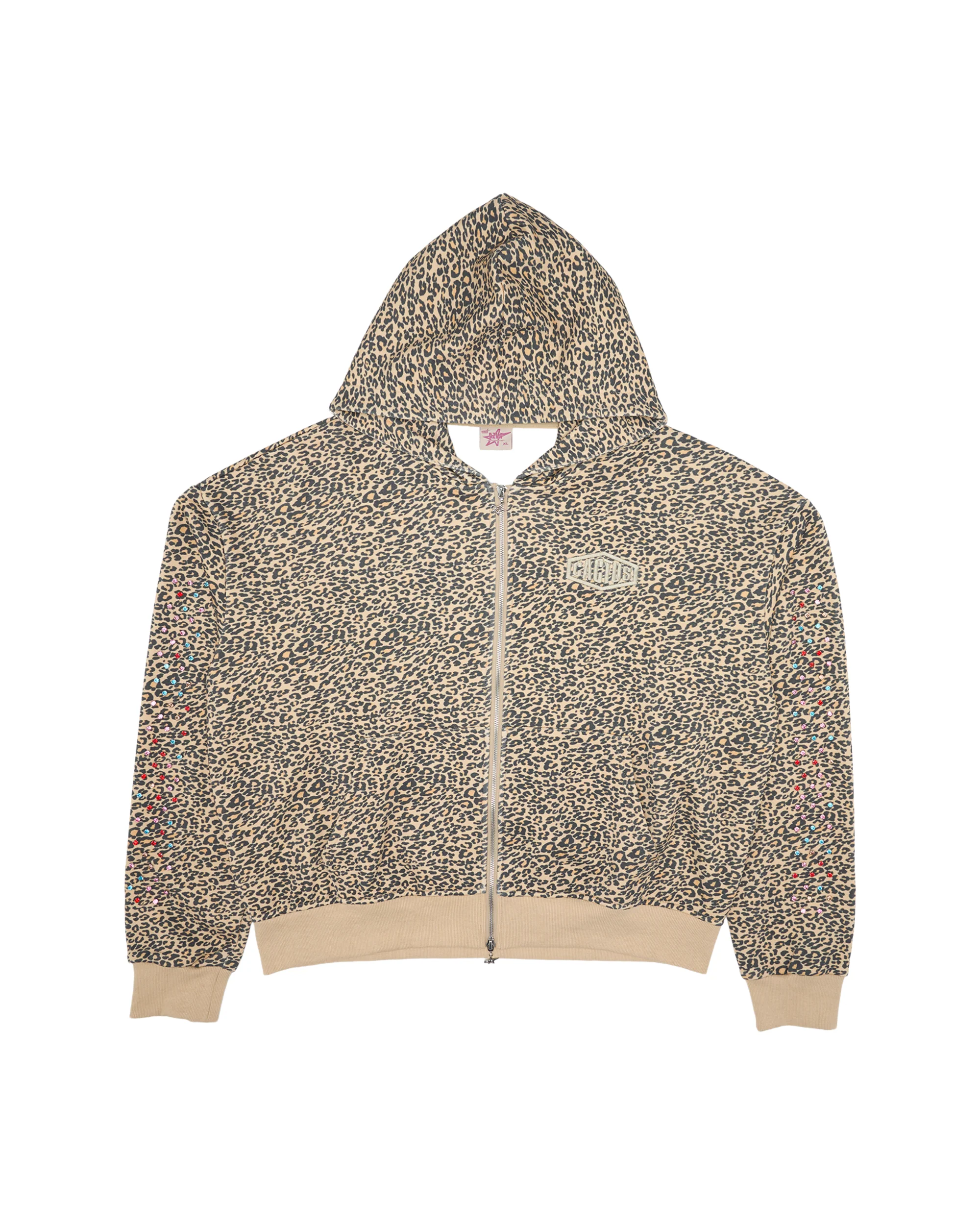Crystal Cactus Zip Hoodie - Leopard