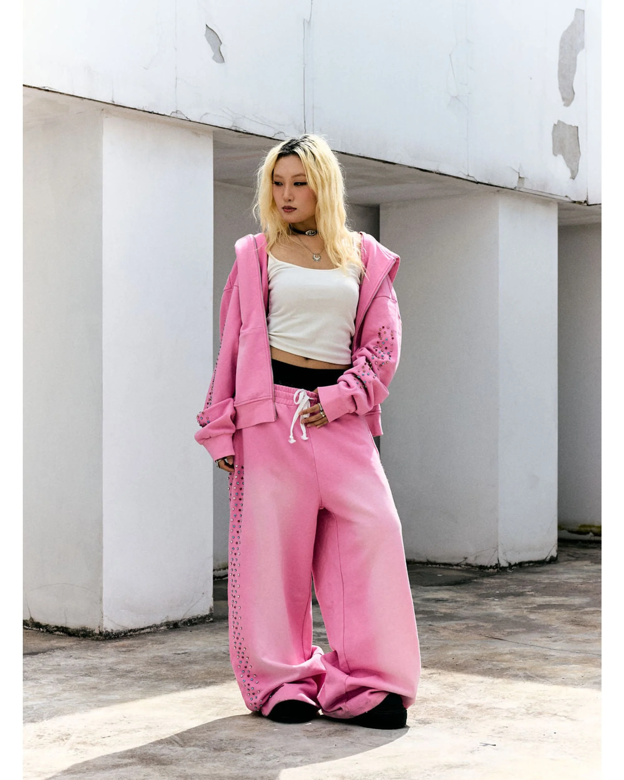 Crystal Cactus Zip Hoodie - Pink - Image 3