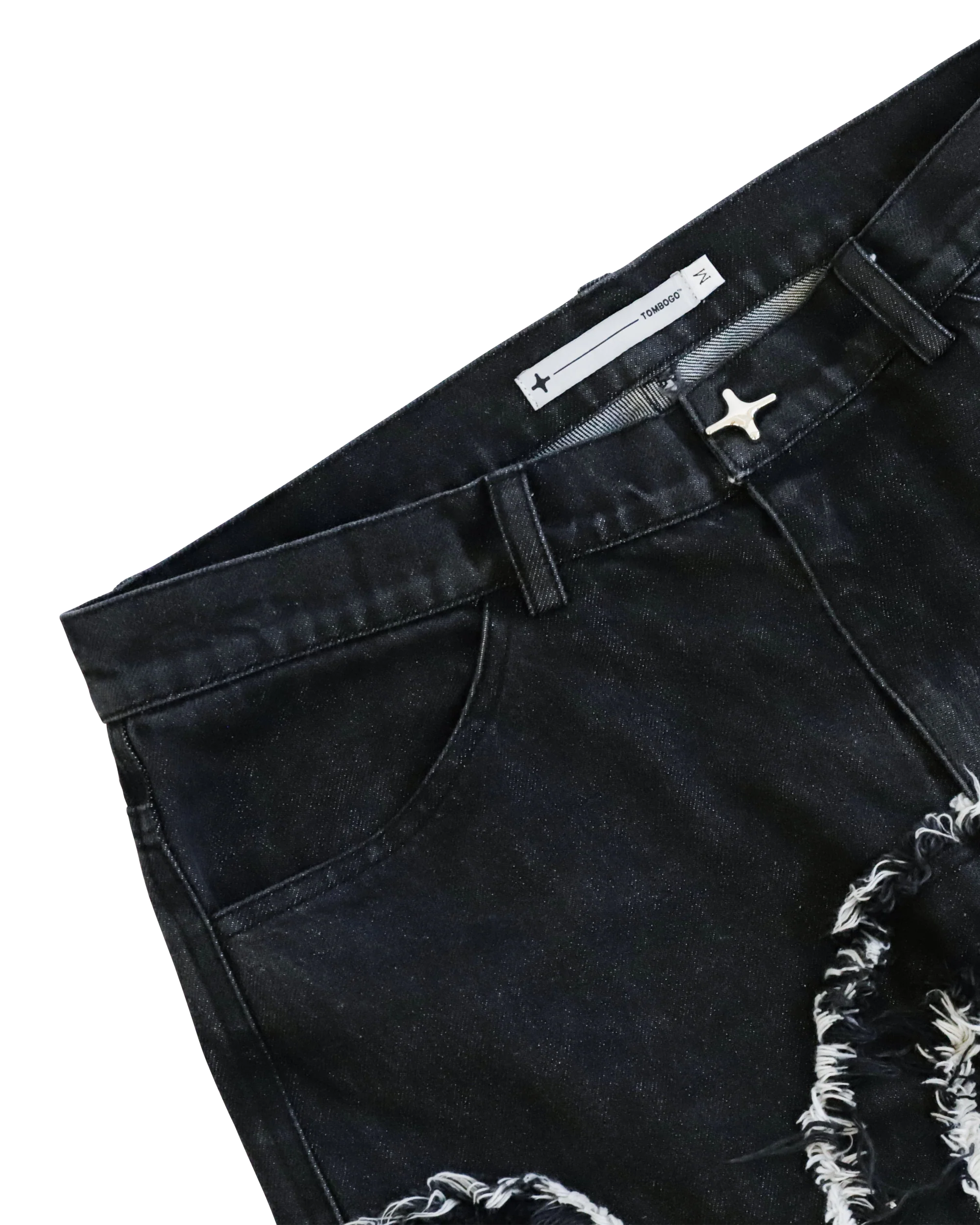 CUT OUT FRAYED DENIM CARGOS - Image 3