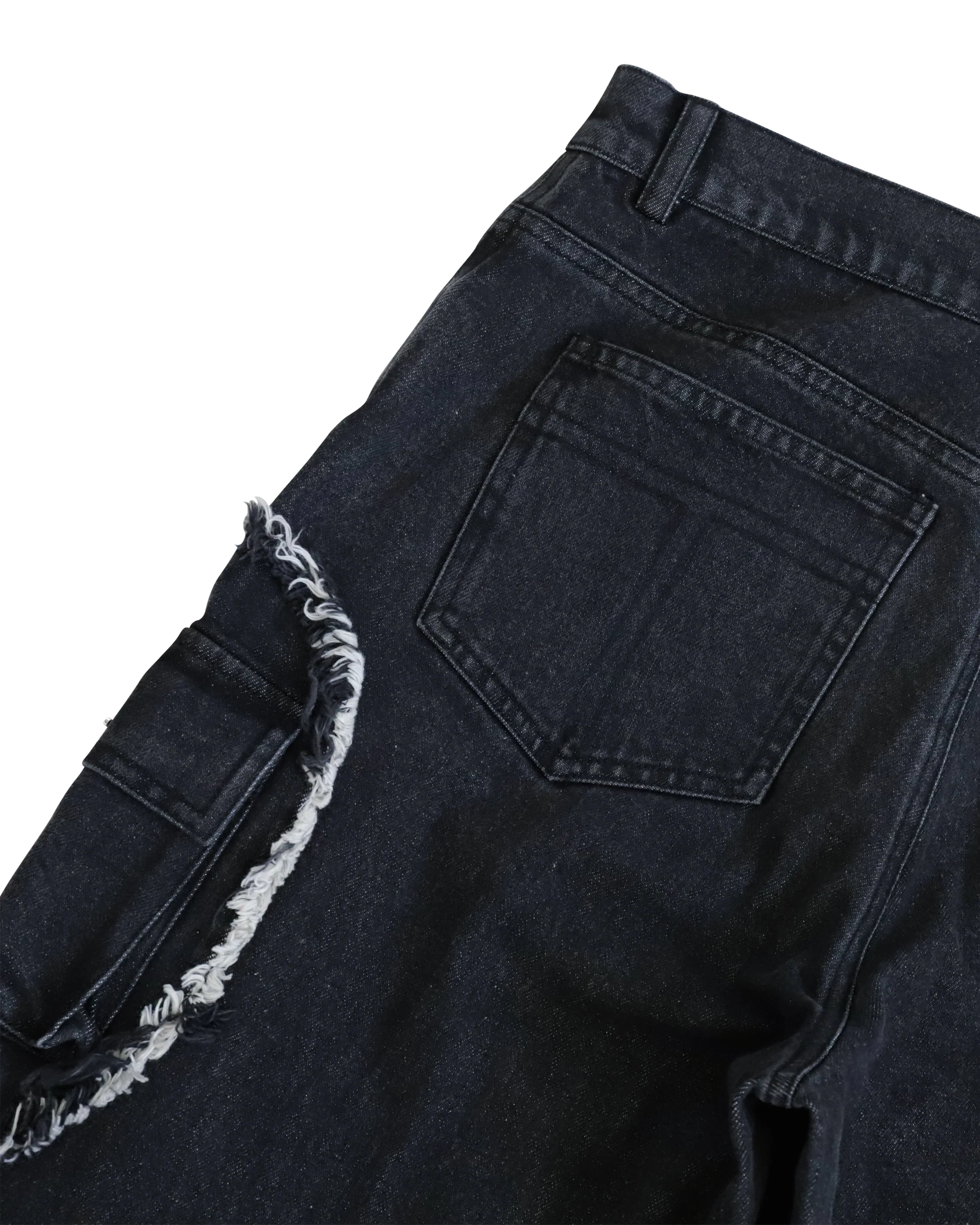 CUT OUT FRAYED DENIM CARGOS - Image 4