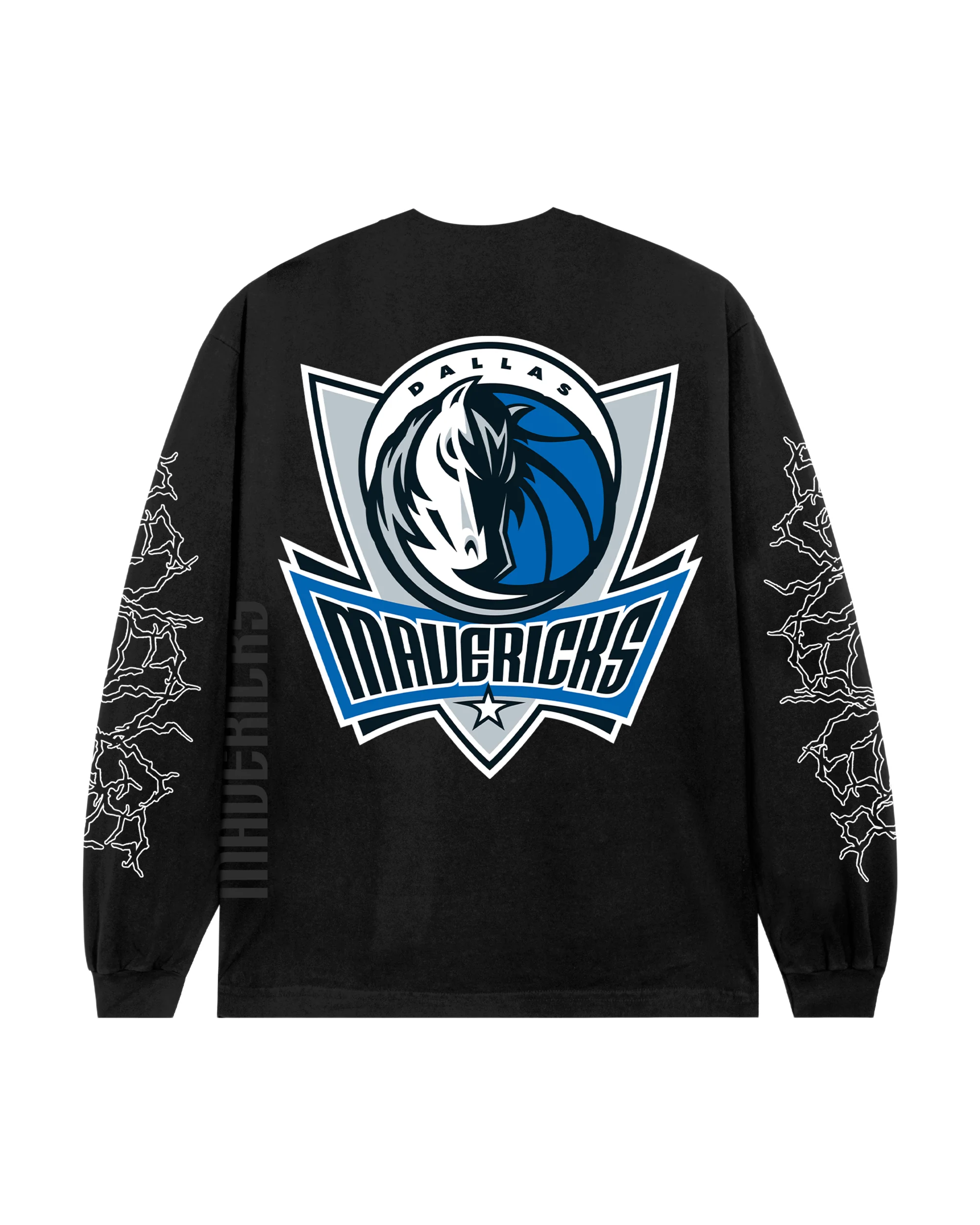 DALLAS MAVS LIGHTNING LOGO LONG SLEEVE BLACK - Image 2