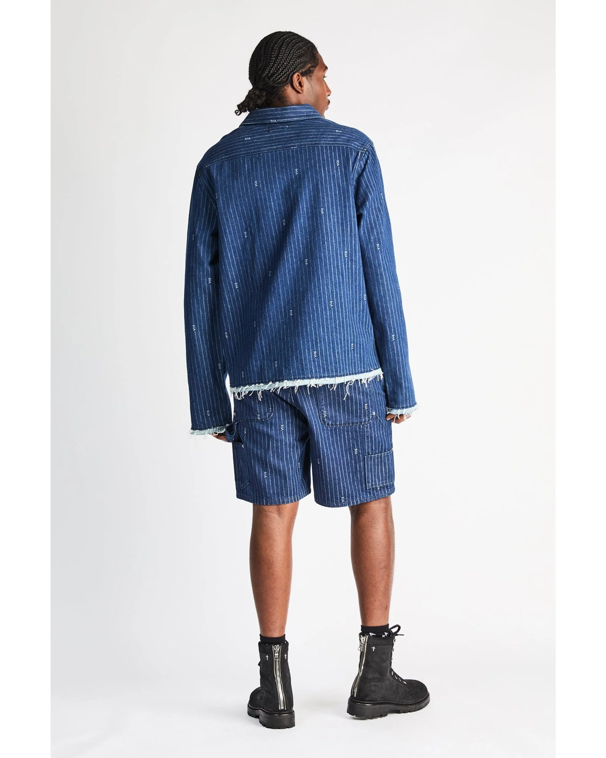 DANTE CARPENTER DENIM SHORT | BLUE PINSTRIPE RTA - Image 4