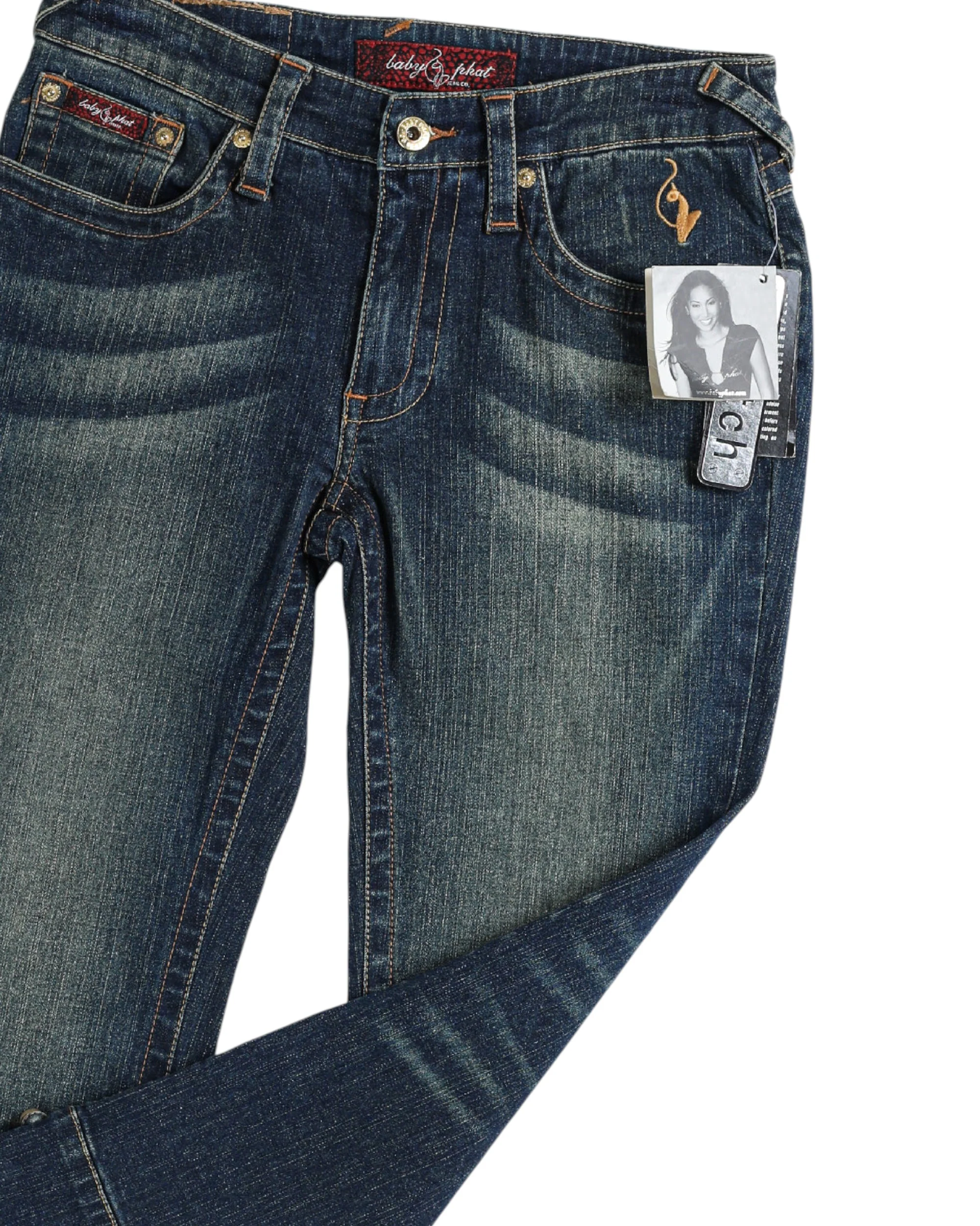 Deadstock Baby Phat "Brown Sugar" Denim Capris - W29, W31 - Image 3