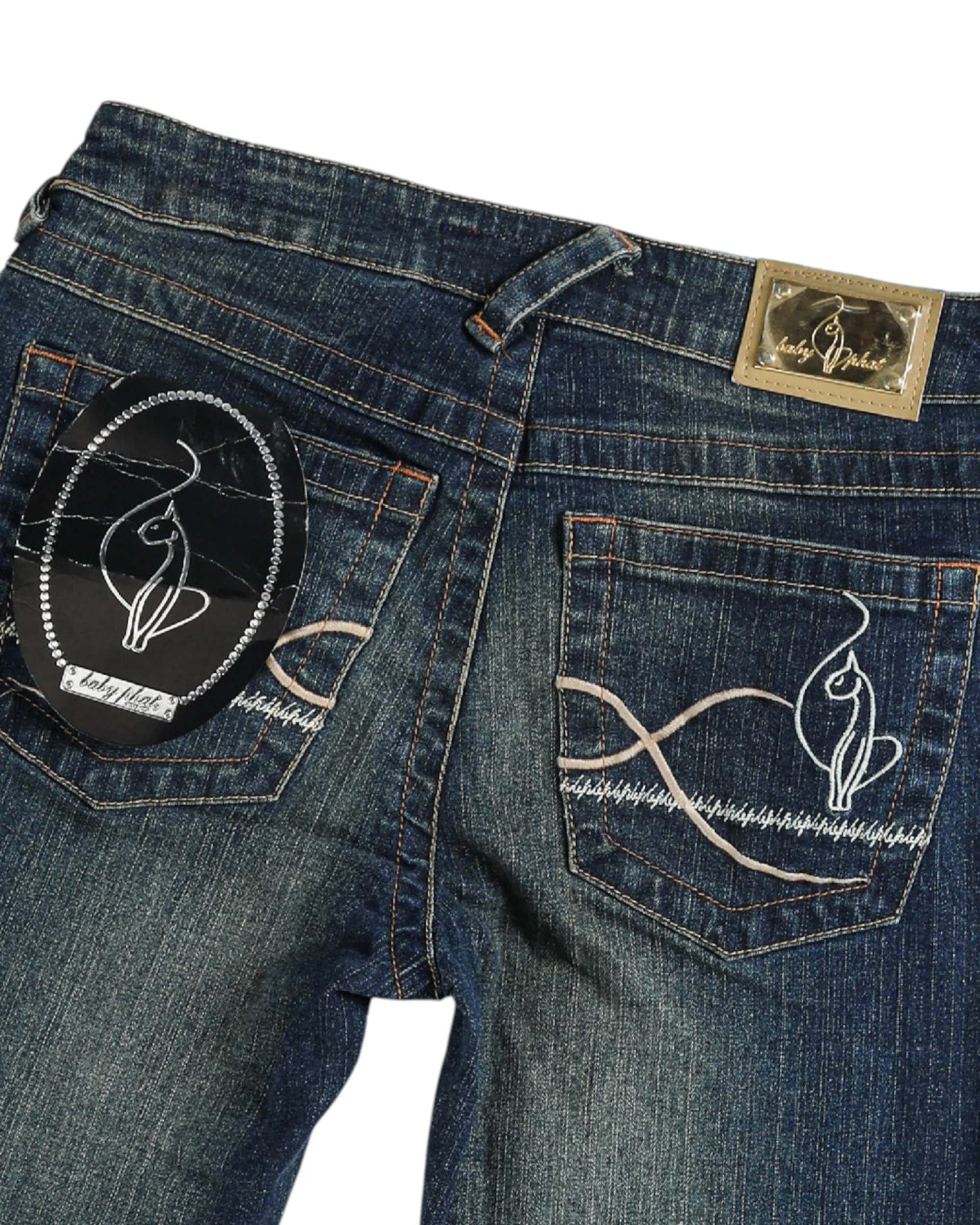 Deadstock Baby Phat "Brown Sugar" Denim Capris - W29, W31 - Image 4