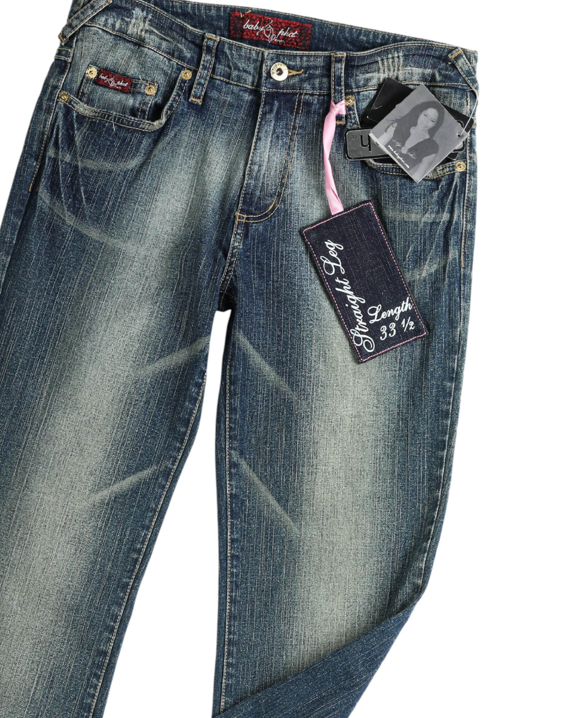 Deadstock Baby Phat "Brown Sugar" Denim Pants - W29, W32 - Image 3