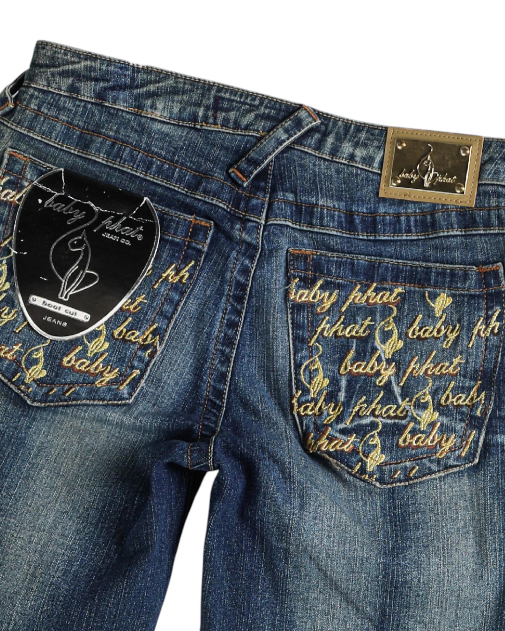 Deadstock Baby Phat Pocket Logo Denim Pants - W29 - Image 3