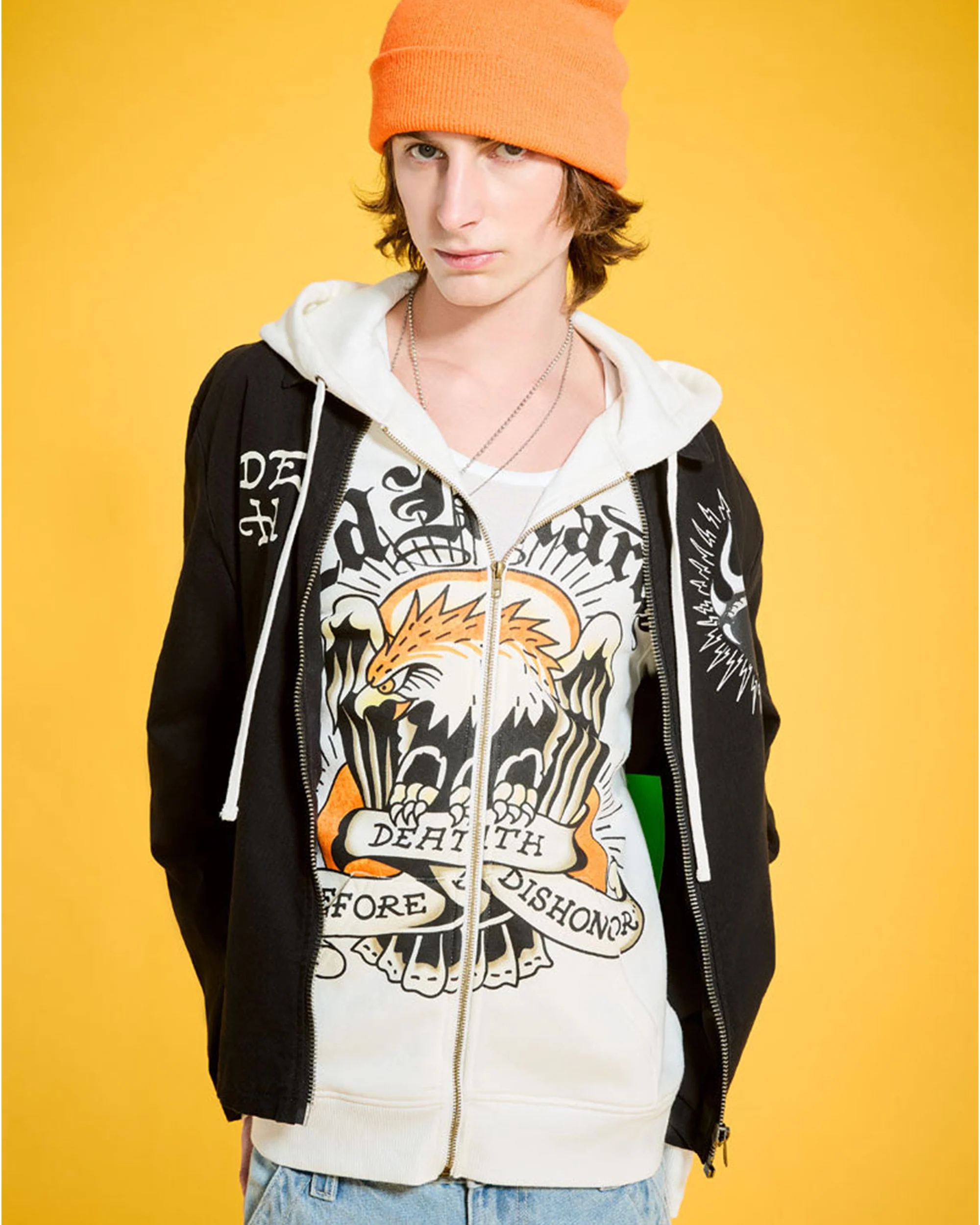 Death Before Dishonor Fleece Zip Front Hoodie - Image 3