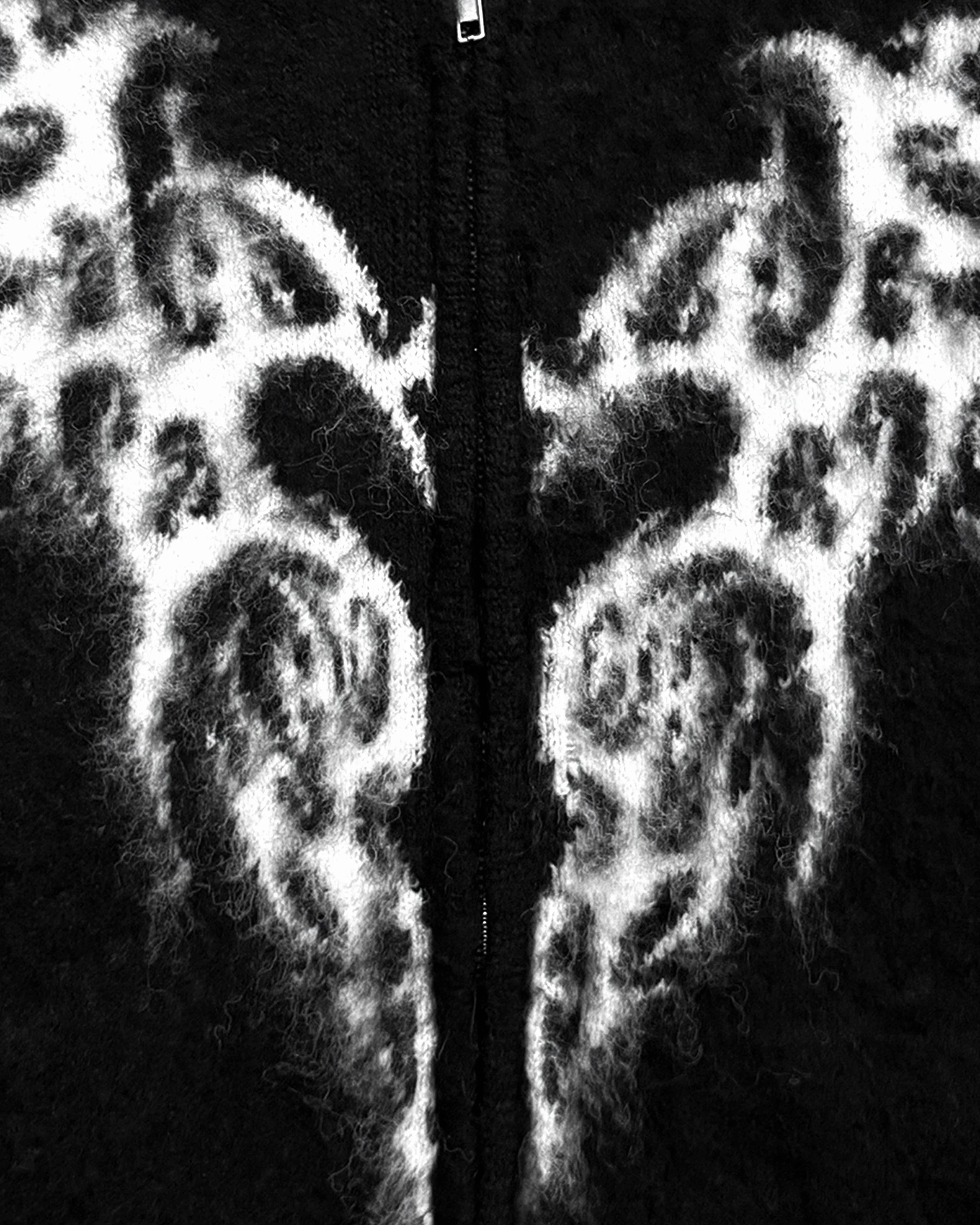 "DEATH & TEARS" MOHAIR ZIP - BLACK - Image 3