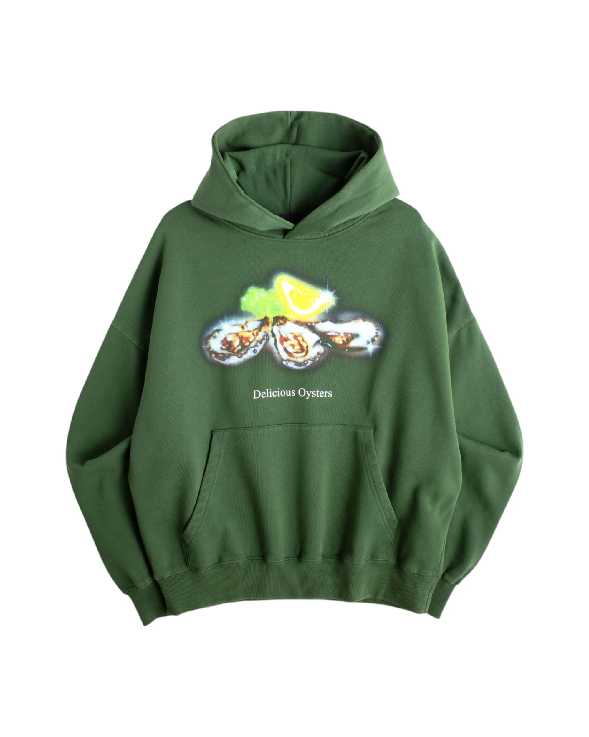 Delicious Oysters Hoodie - faded green