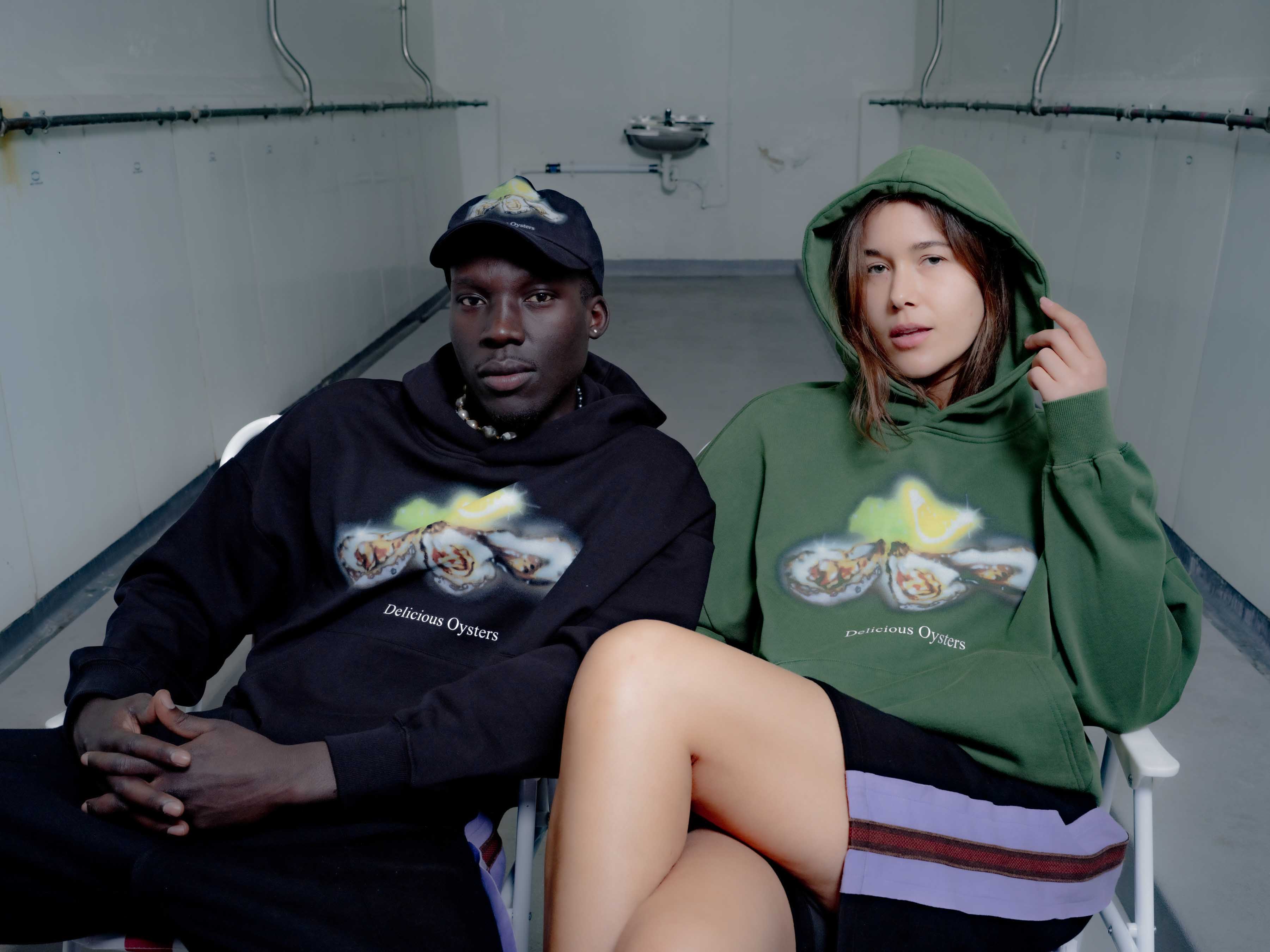 Delicious Oysters Hoodie - faded green - Image 11
