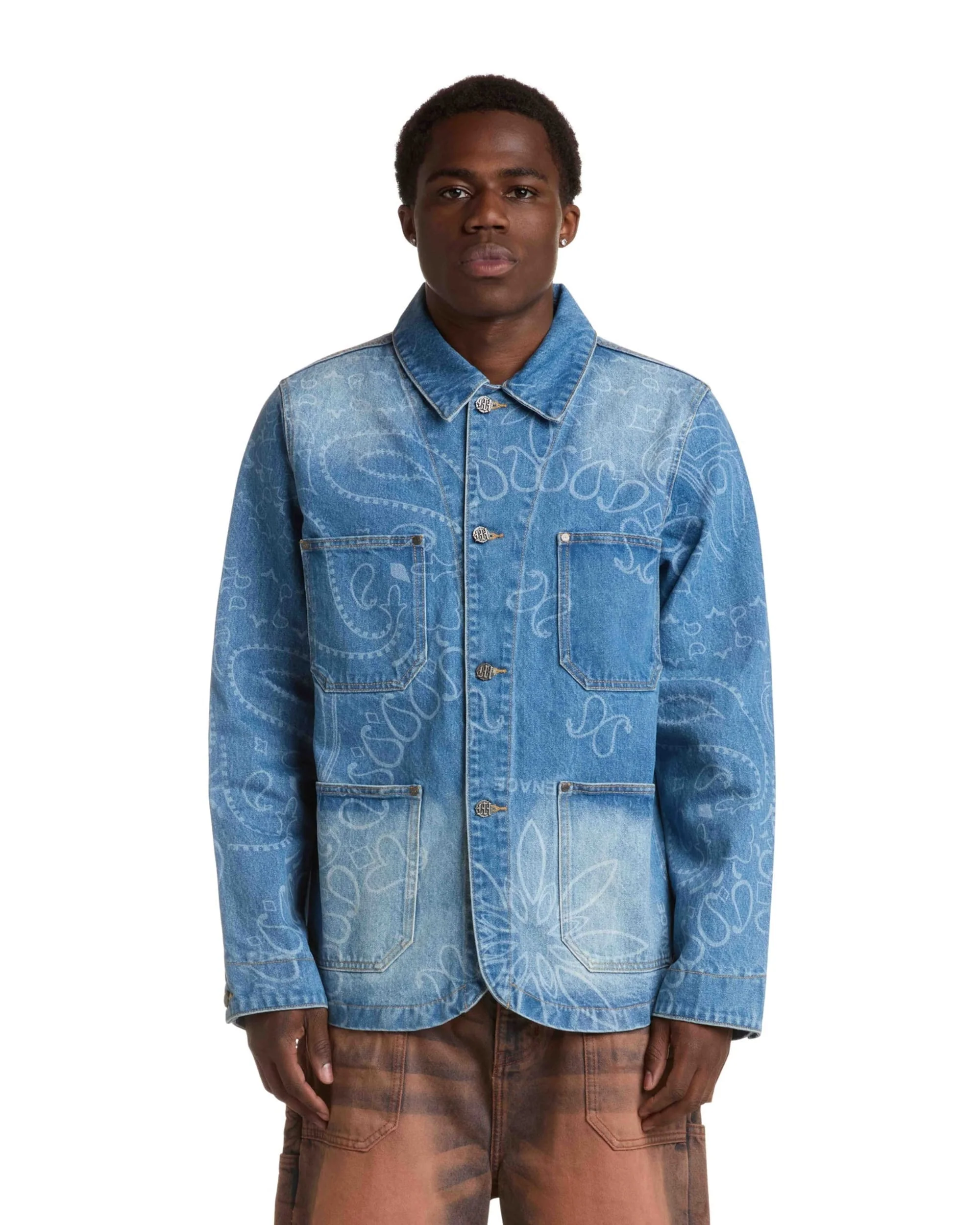 DENIM PAISLEY CHORE JACKET - Image 3