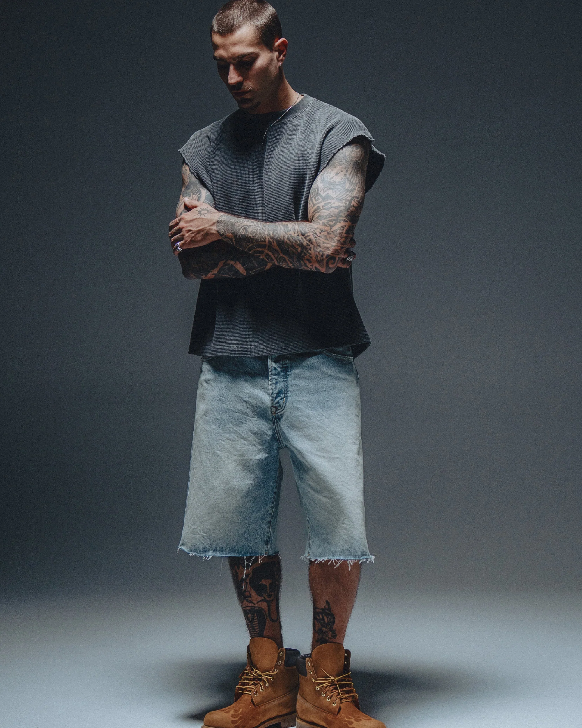 Denim Shorts - Light Denim - Image 3