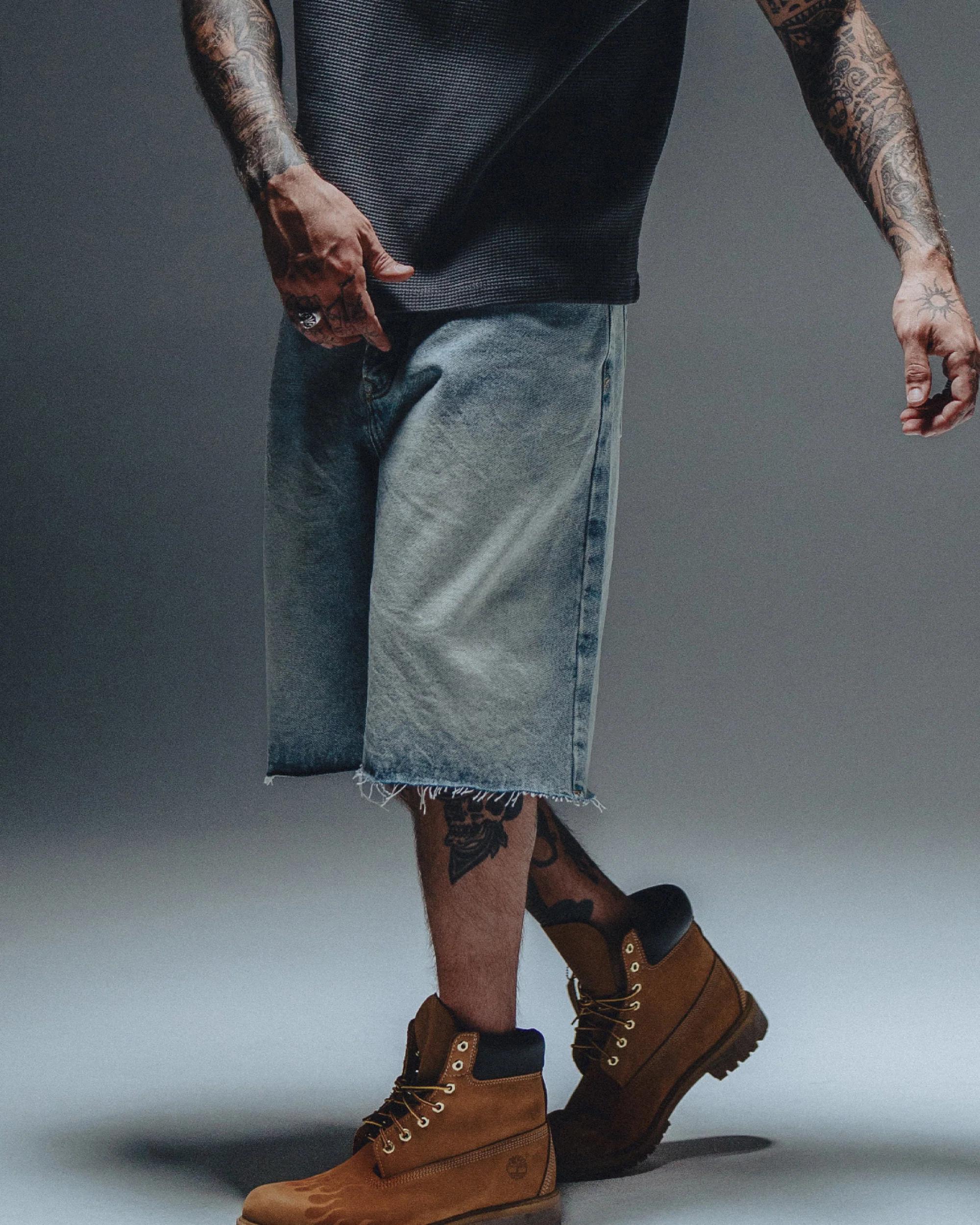 Denim Shorts - Light Denim - Image 6
