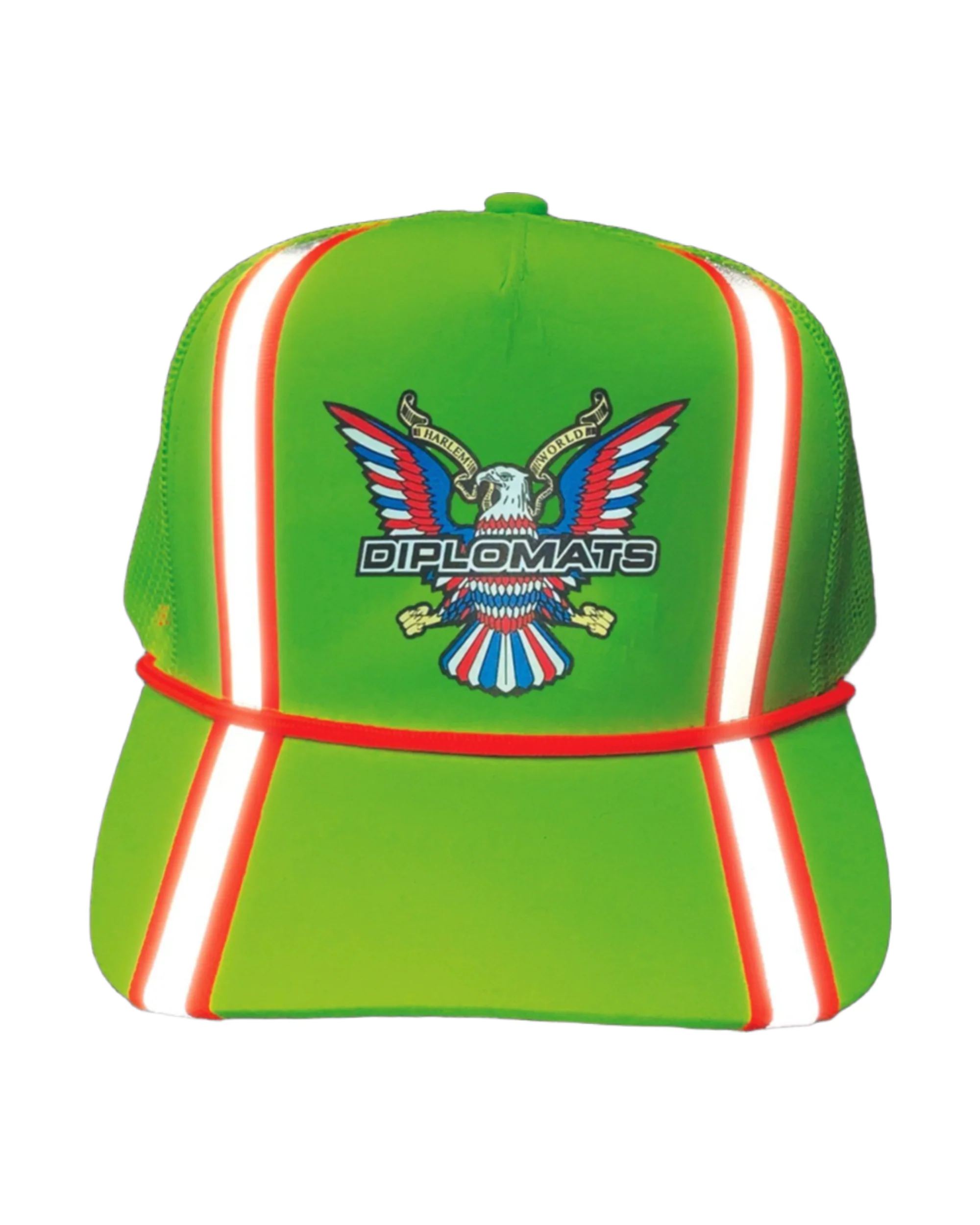 DIPLOMATS STAR TRUCKER HAT - HIGH VISIBILITY NEON EDITION - NEON ORANGE