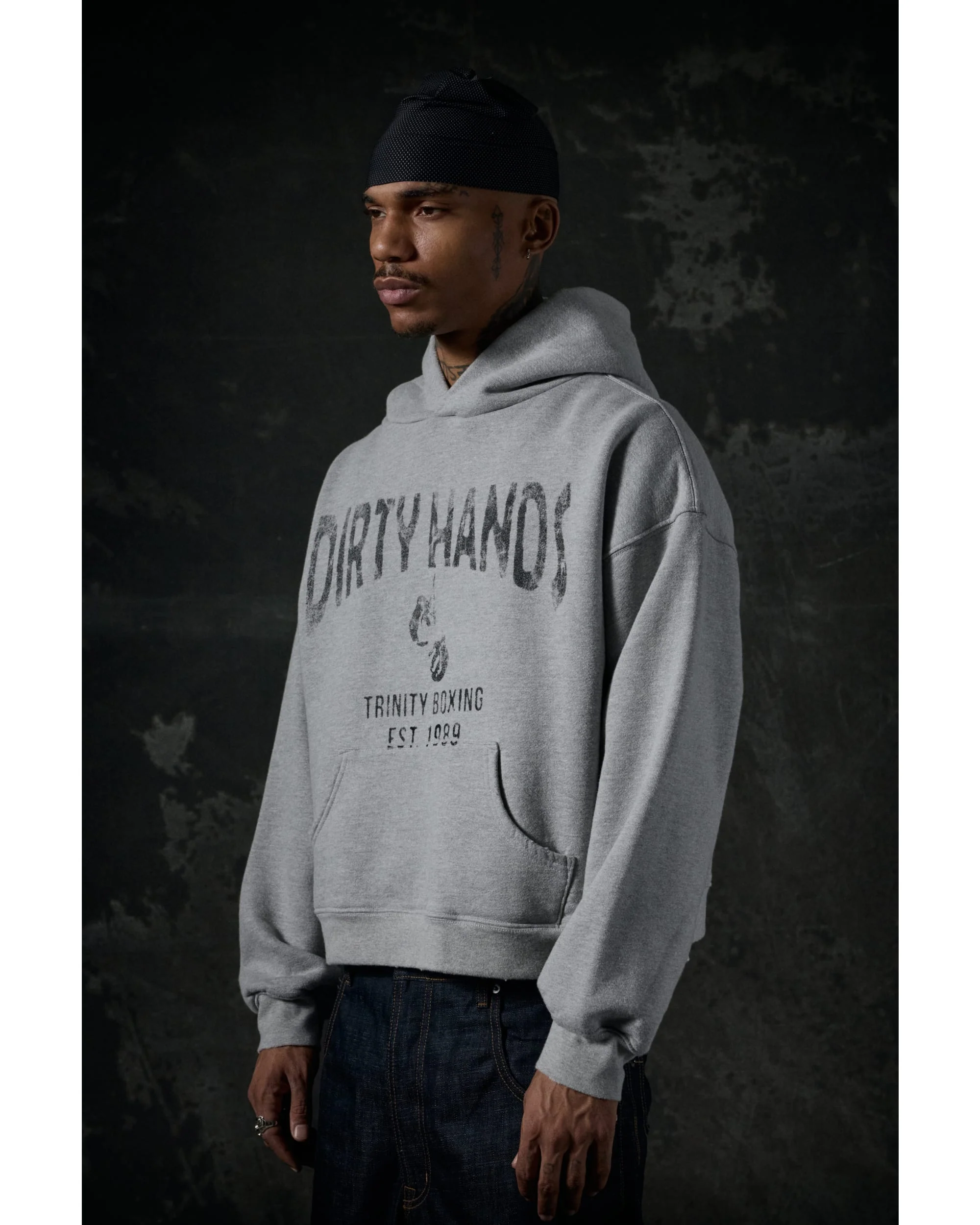 Dirty Hands Hoodie - Heather-Grey - Image 5