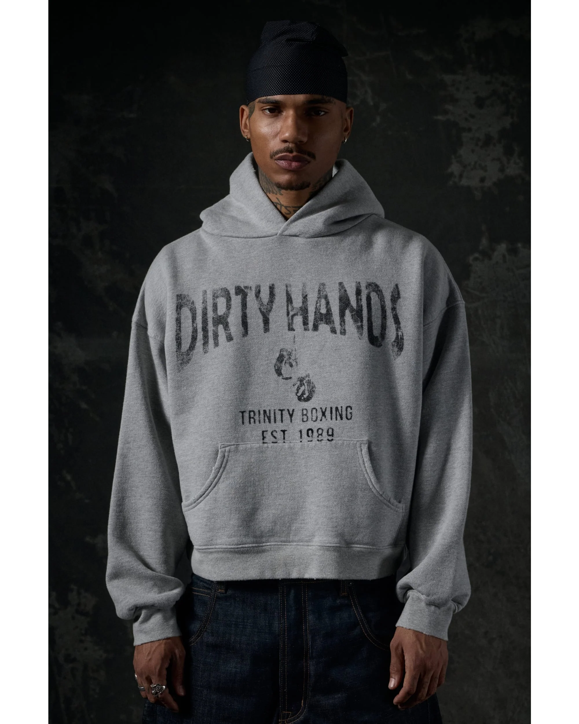 Dirty Hands Hoodie - Heather-Grey - Image 6
