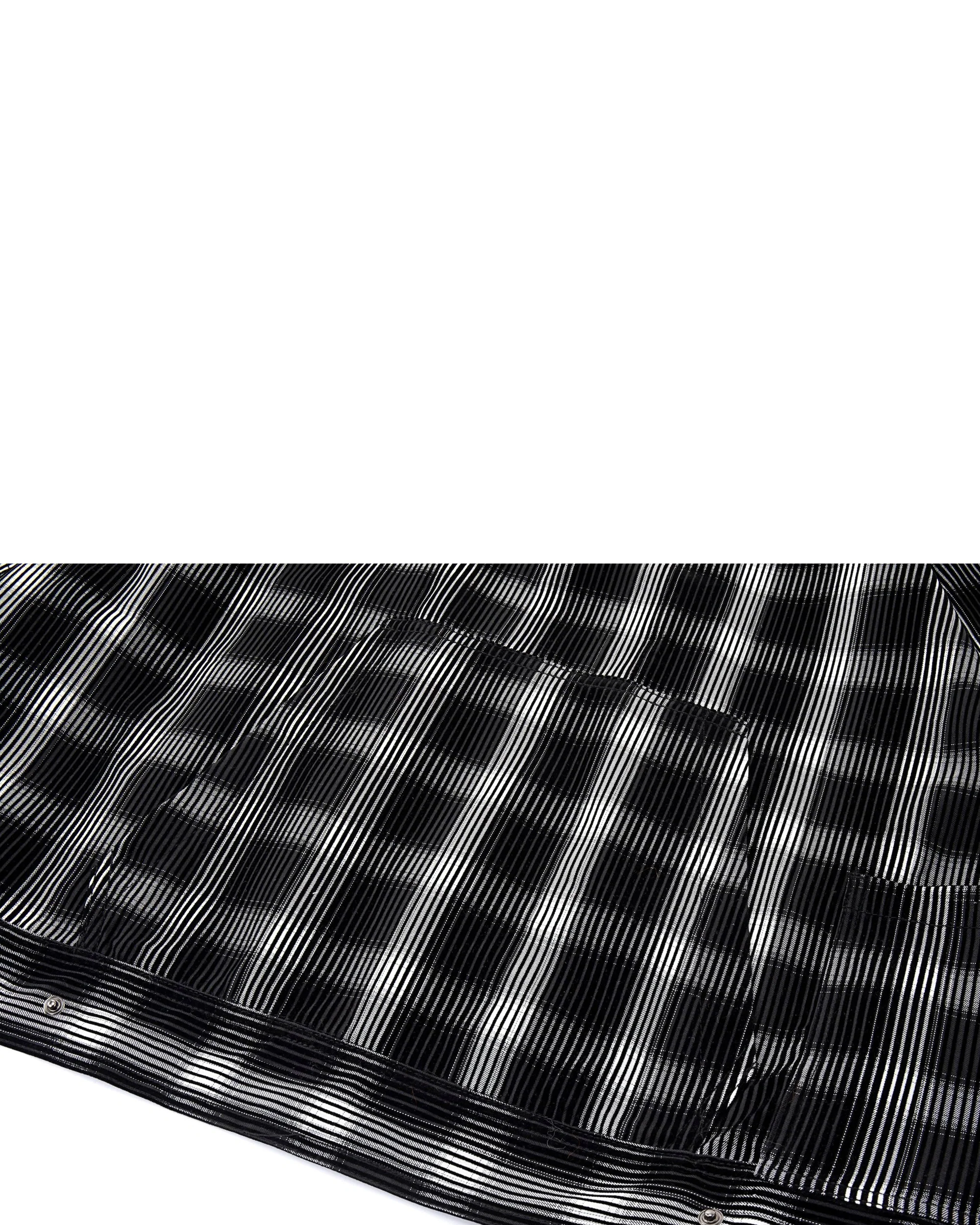 Distorted Plaid Half-Zip Pullover – Black & White, Boxy Fit - Image 12