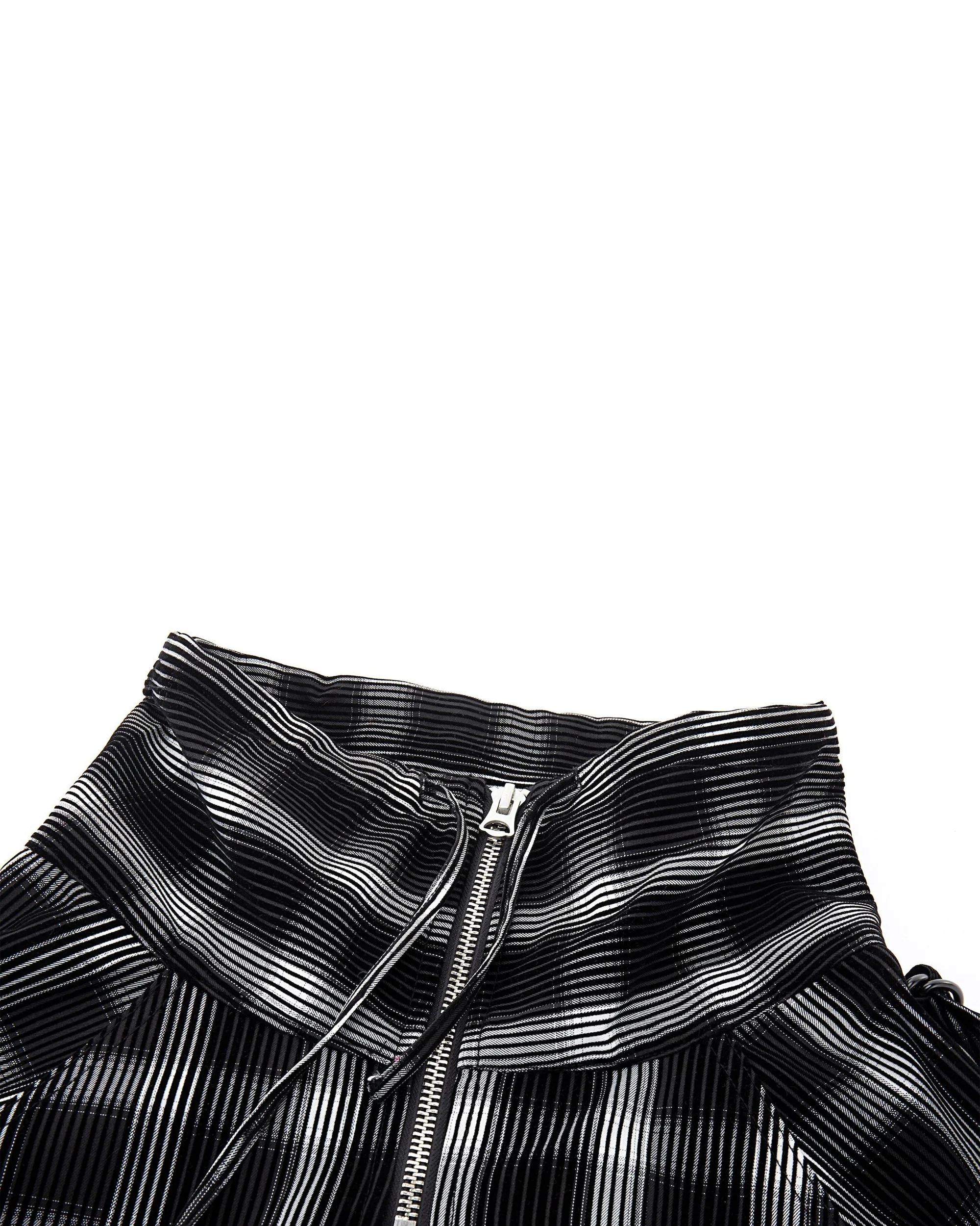 Distorted Plaid Half-Zip Pullover – Black & White, Boxy Fit - Image 13