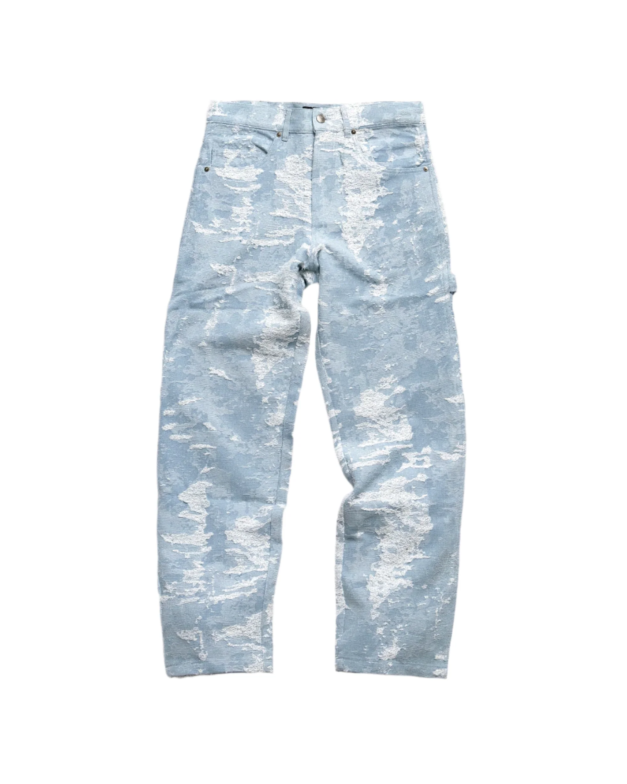 DISTRESSED DENIM PANTS