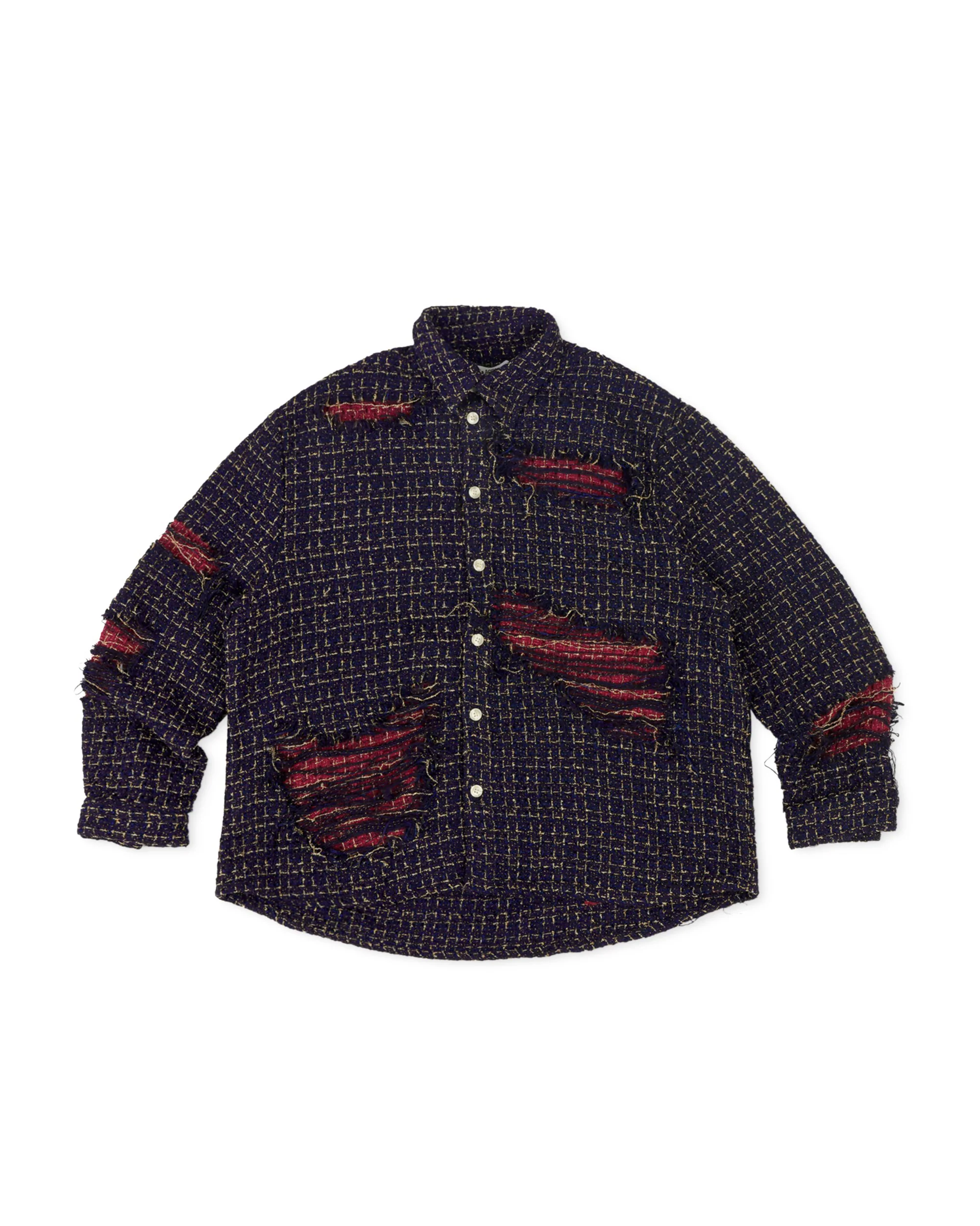 DISTRESSED DOUBLE LAYER FLANNEL