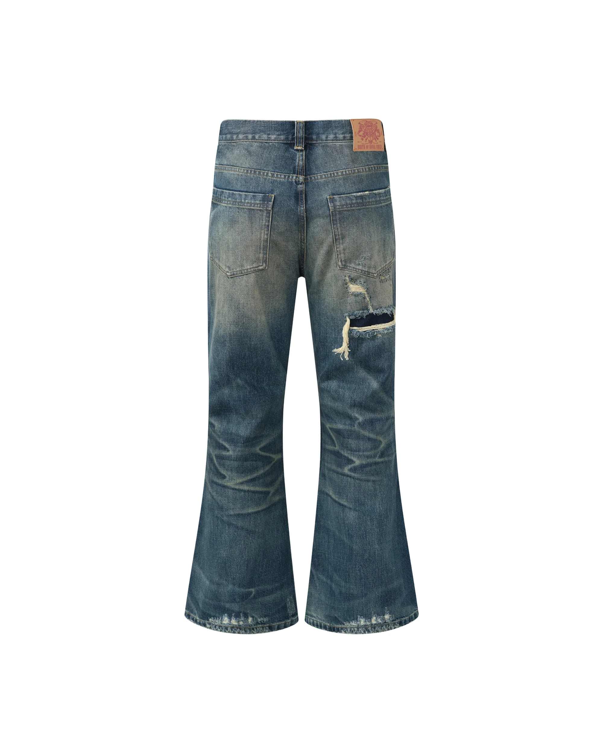 Distressed Embroidery Bootcut Denim - Image 2