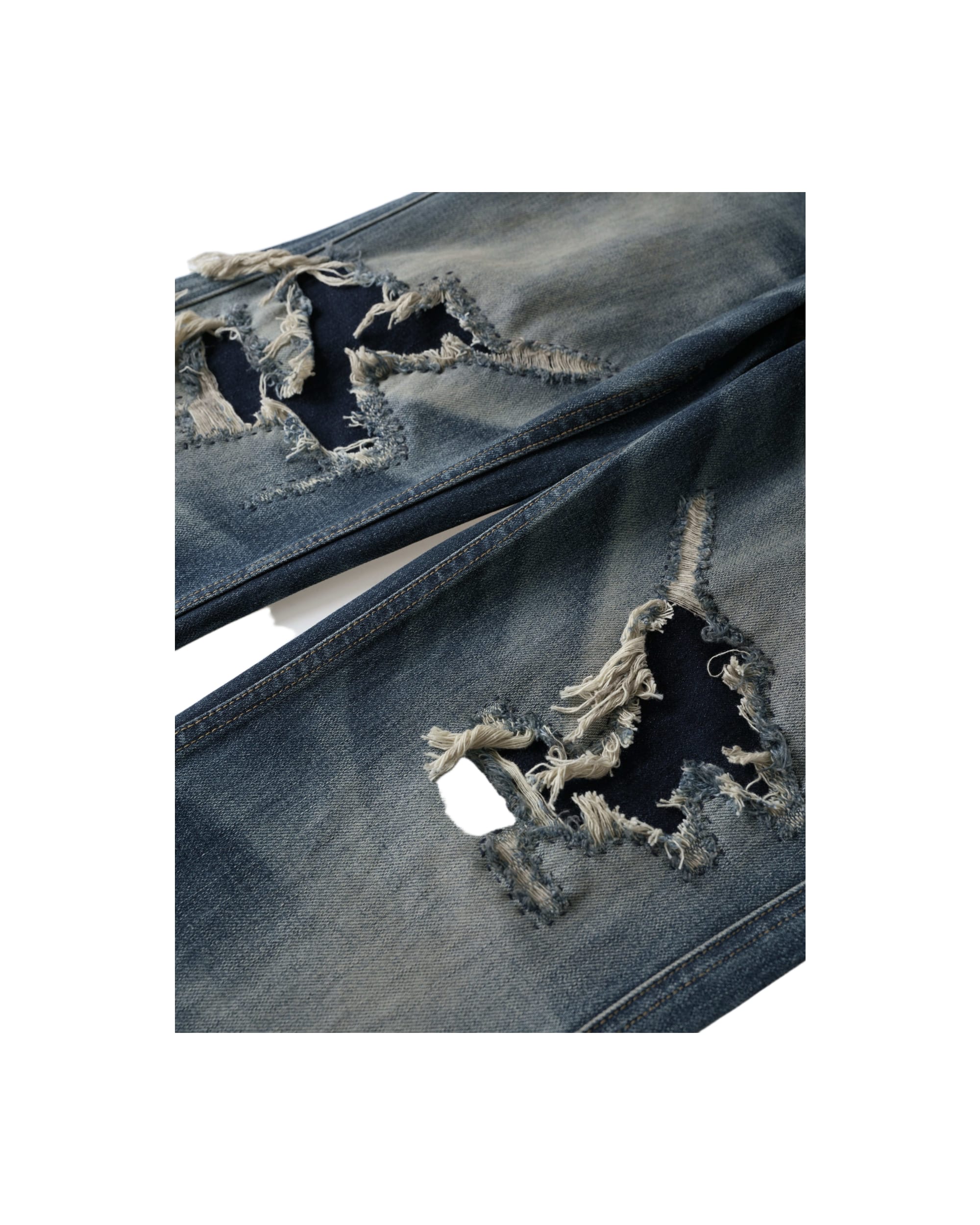 Distressed Embroidery Bootcut Denim - Image 6