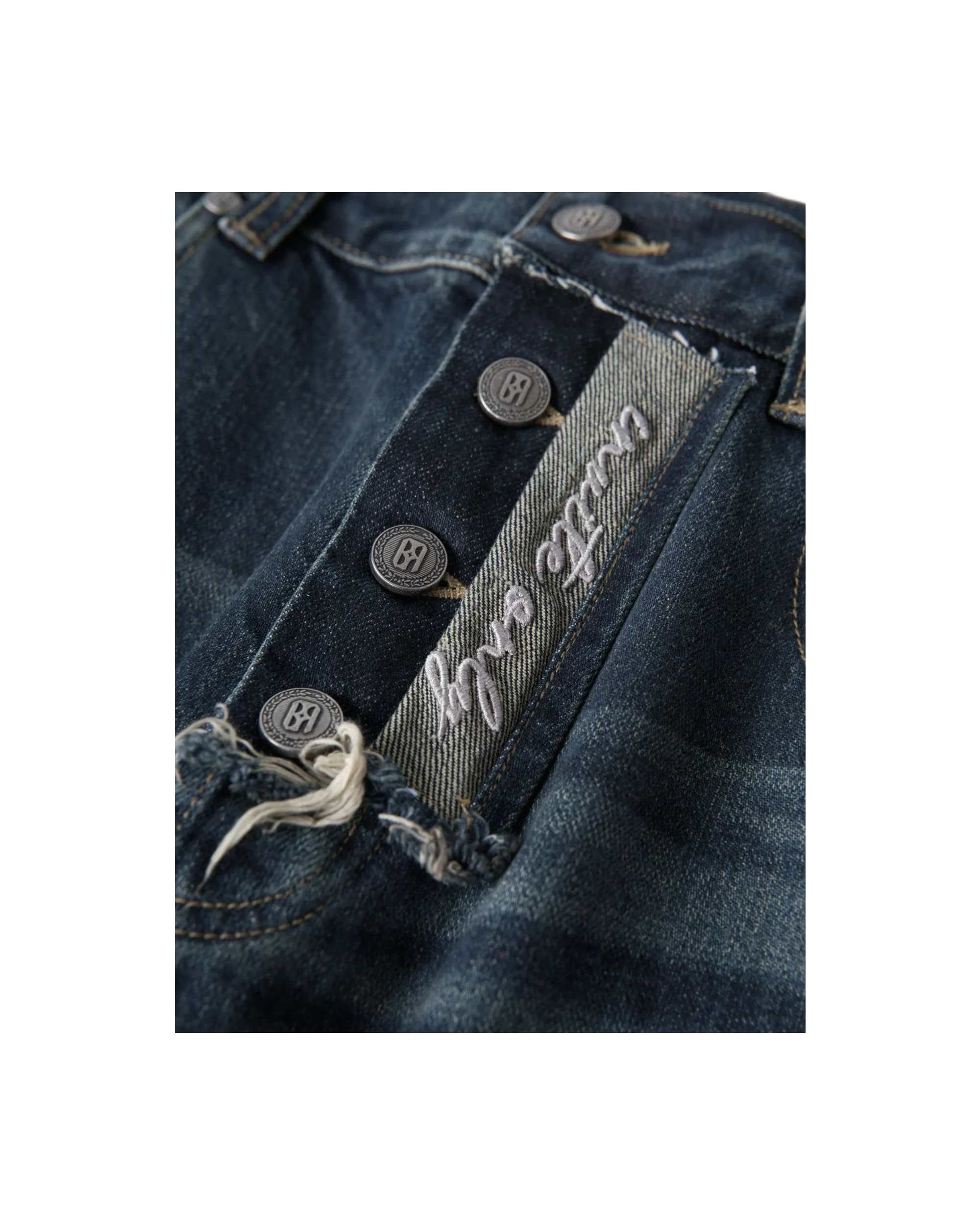 Distressed Embroidery Bootcut Denim - Image 8