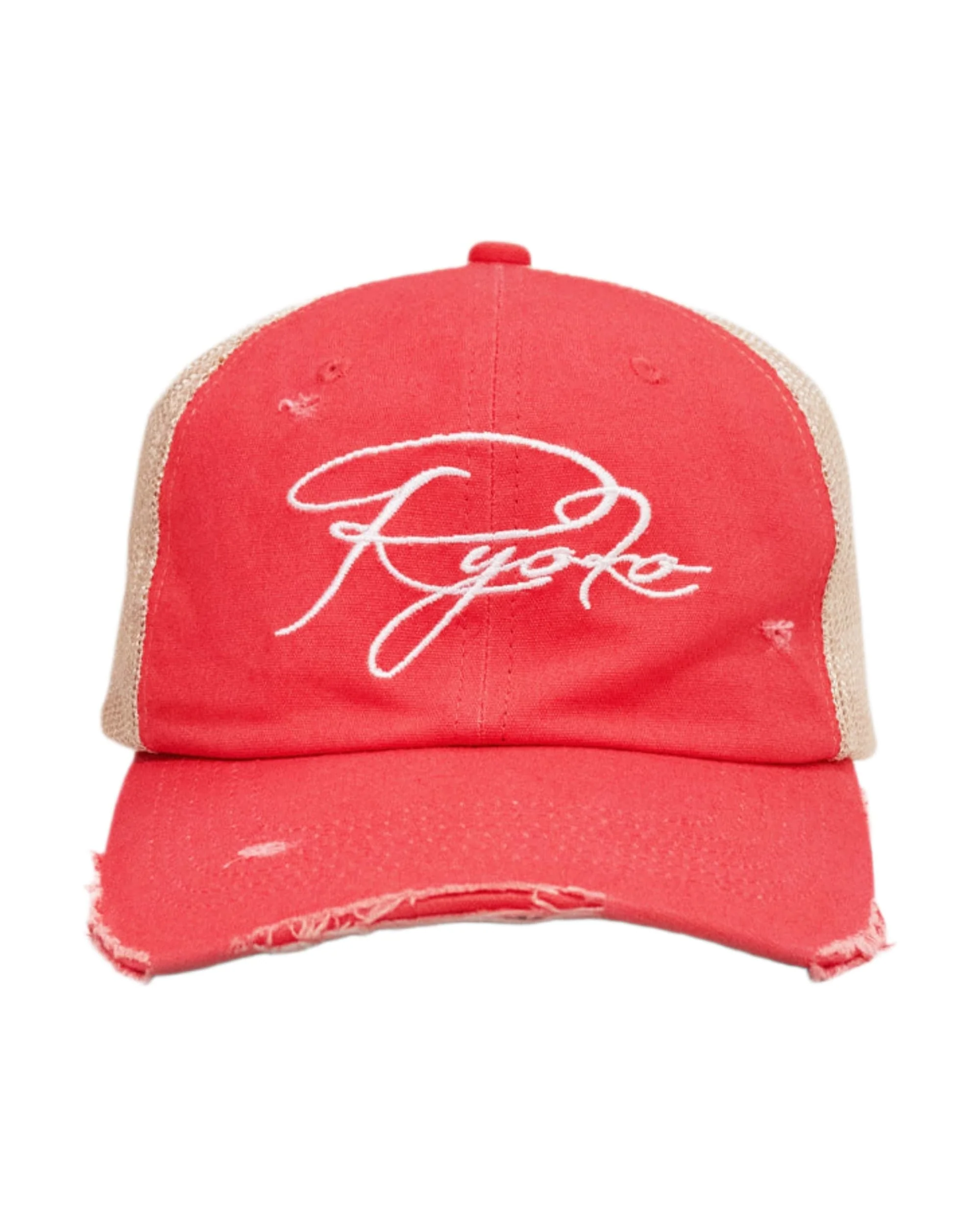 DISTRESSED TRUCKER HAT - RED