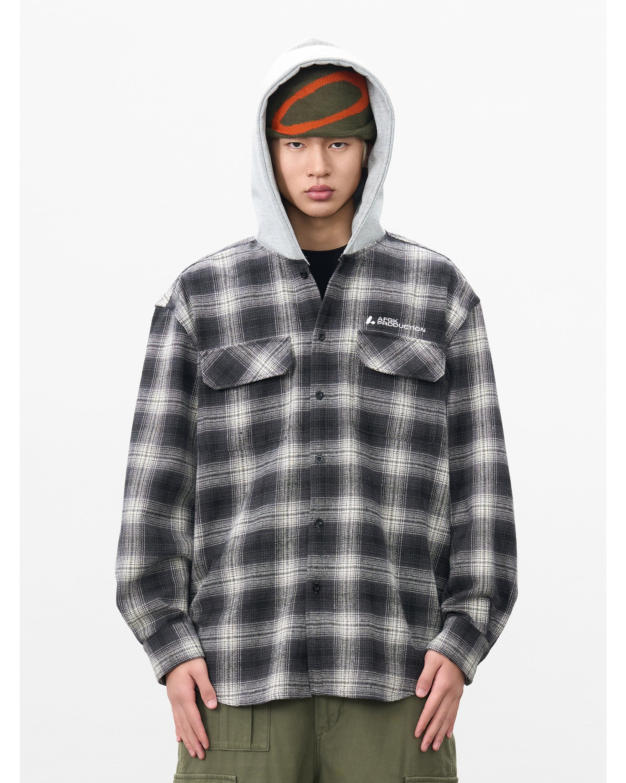 (AFGK) Hooded Check Shirt - Image 3
