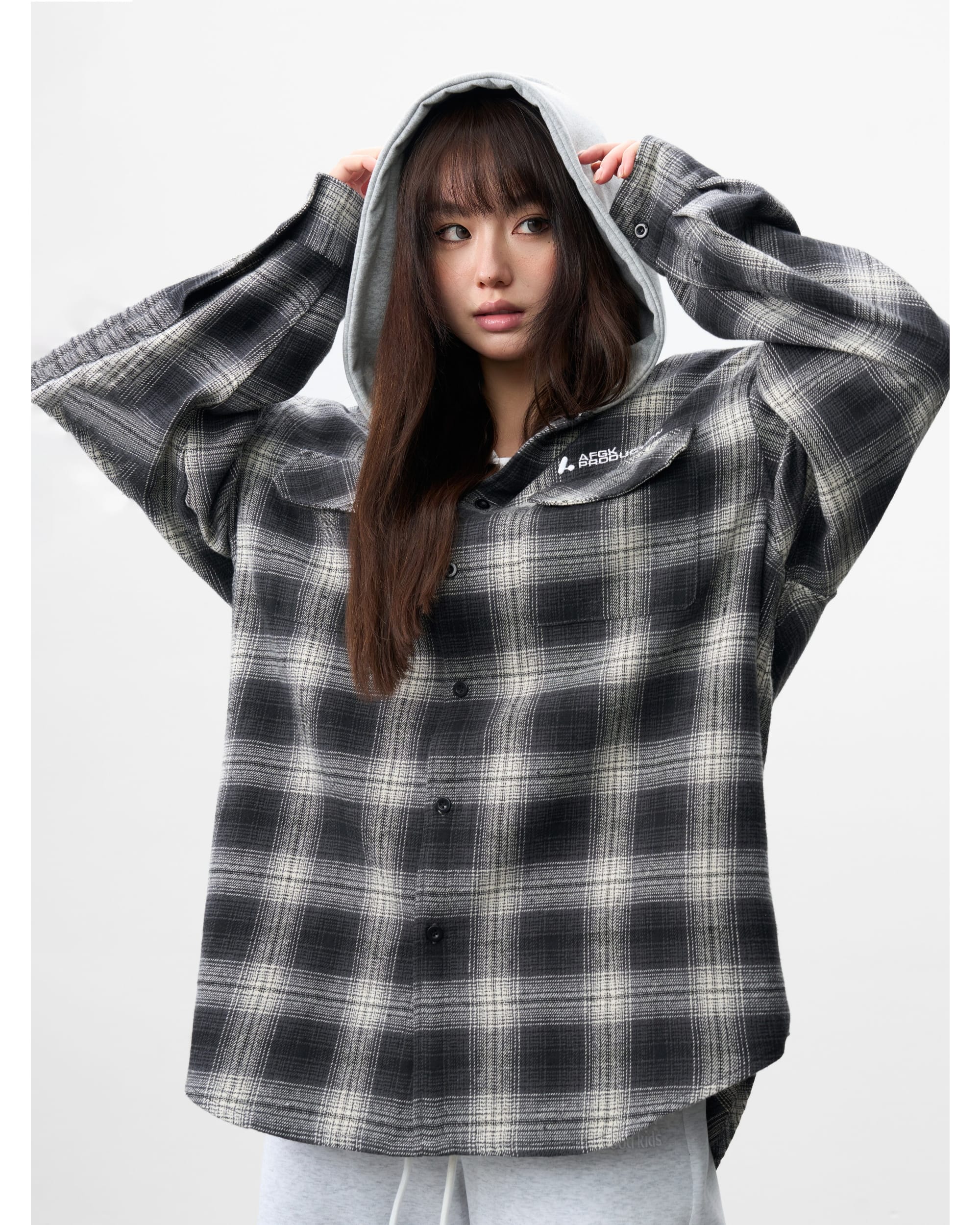 (AFGK) Hooded Check Shirt - Image 4
