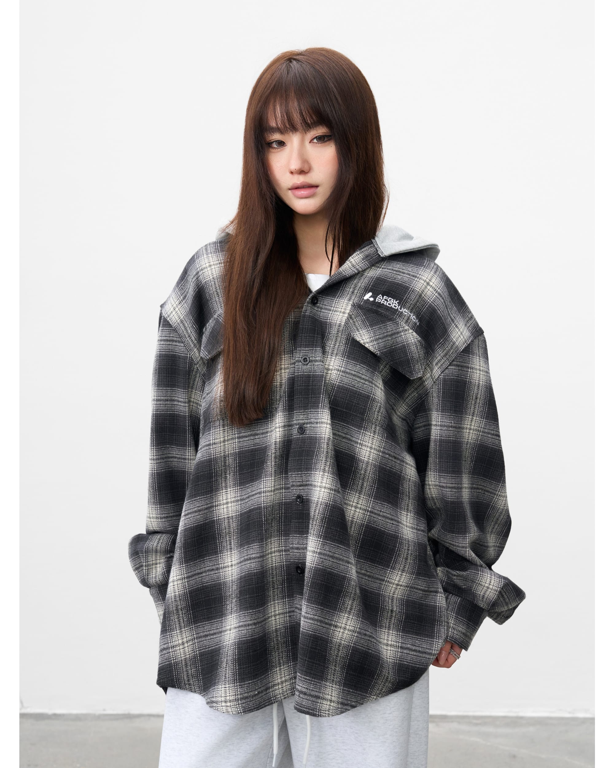 (AFGK) Hooded Check Shirt - Image 5