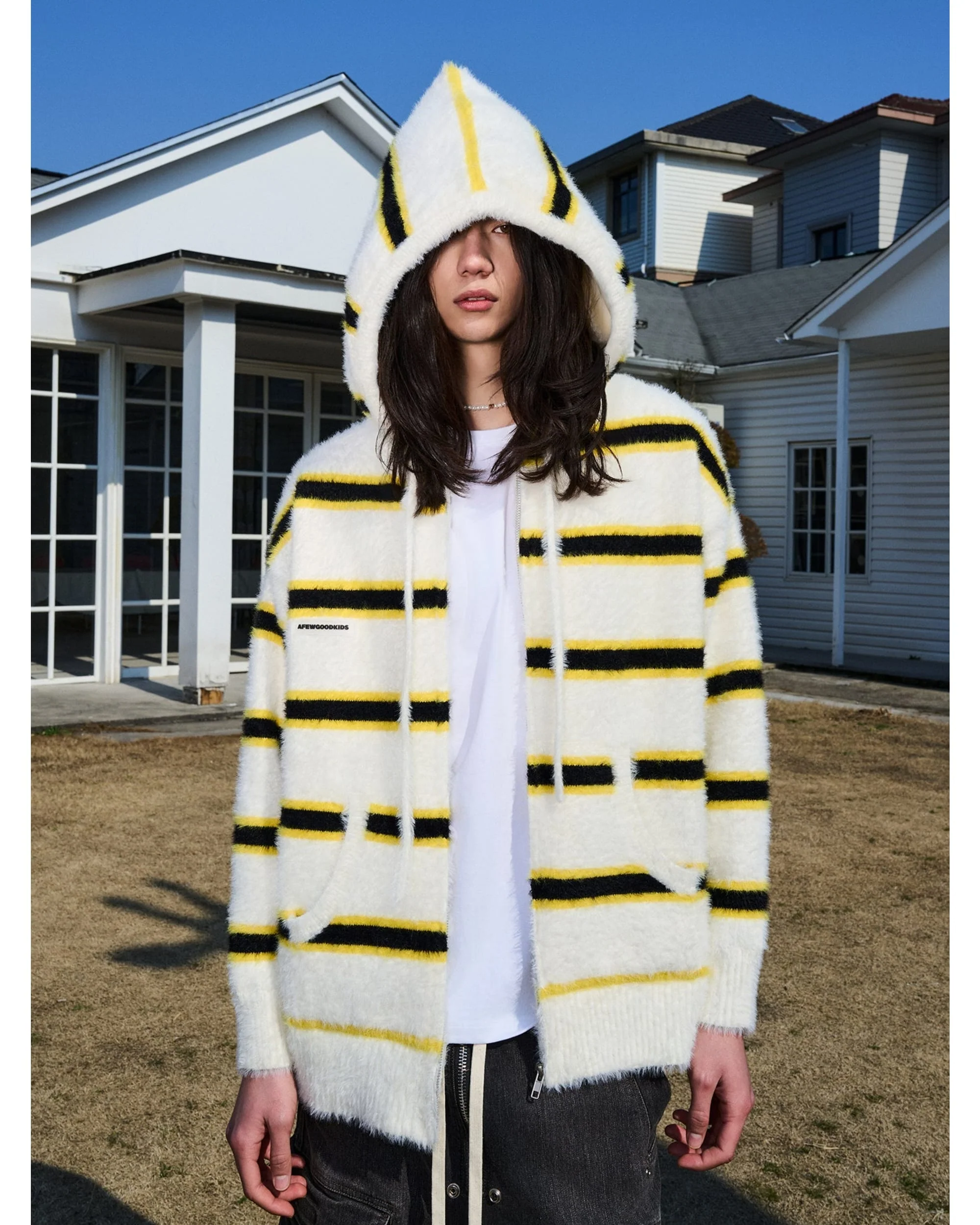 (AFGK) Stripe hooded jumper - Image 4