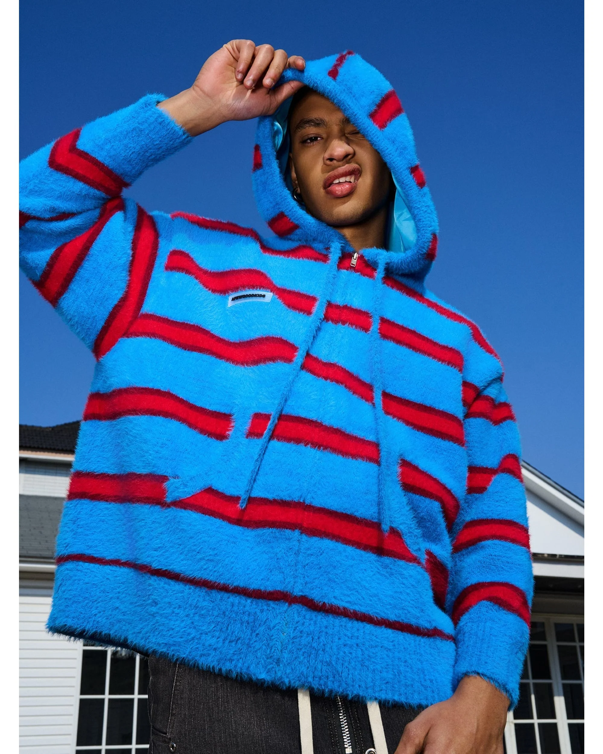 (AFGK) Stripe hooded jumper - Image 5