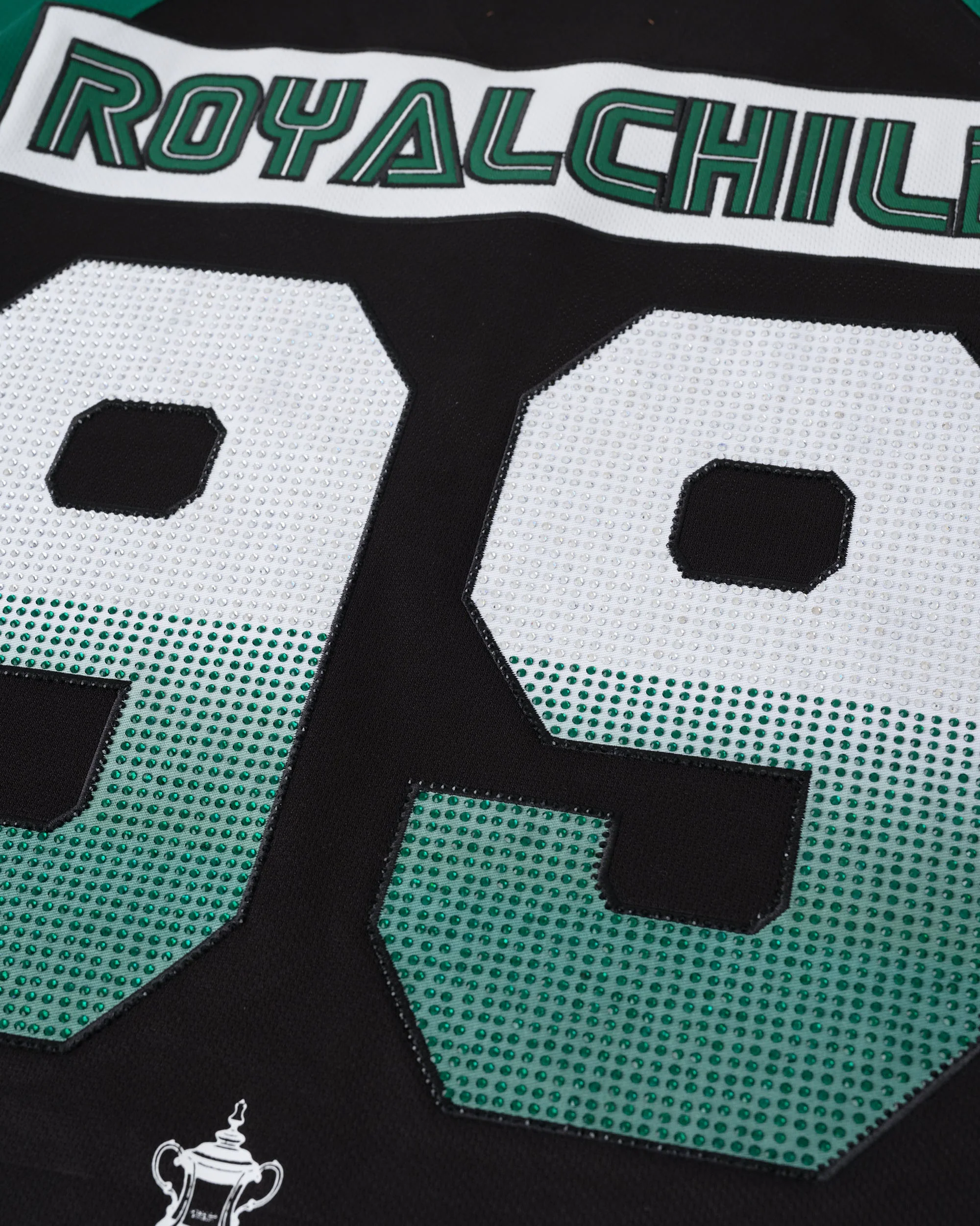 Double Lion Rhinestone Jersey in GREEN - Image 6