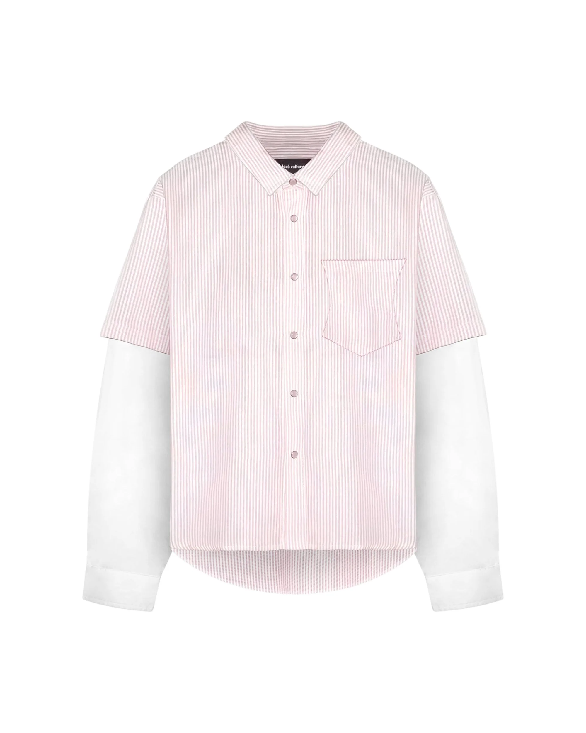 DOUBLE SLEEVE SHIRT – WHITE/PINK