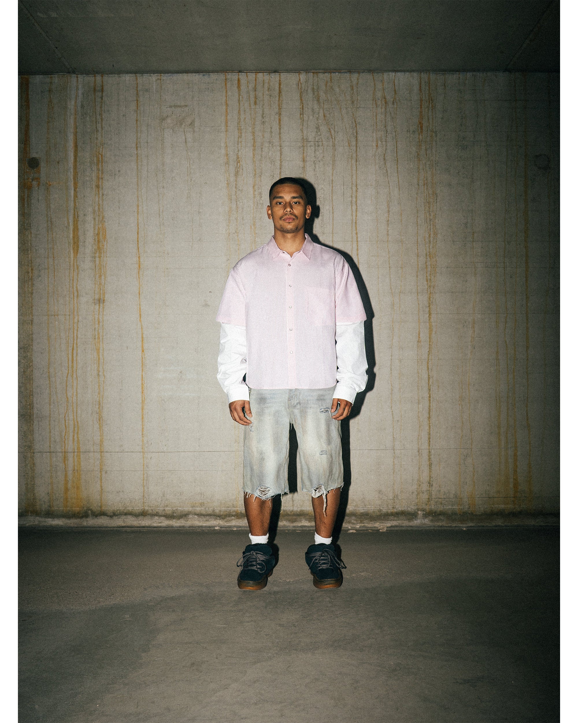 DOUBLE SLEEVE SHIRT – WHITE/PINK - Image 3