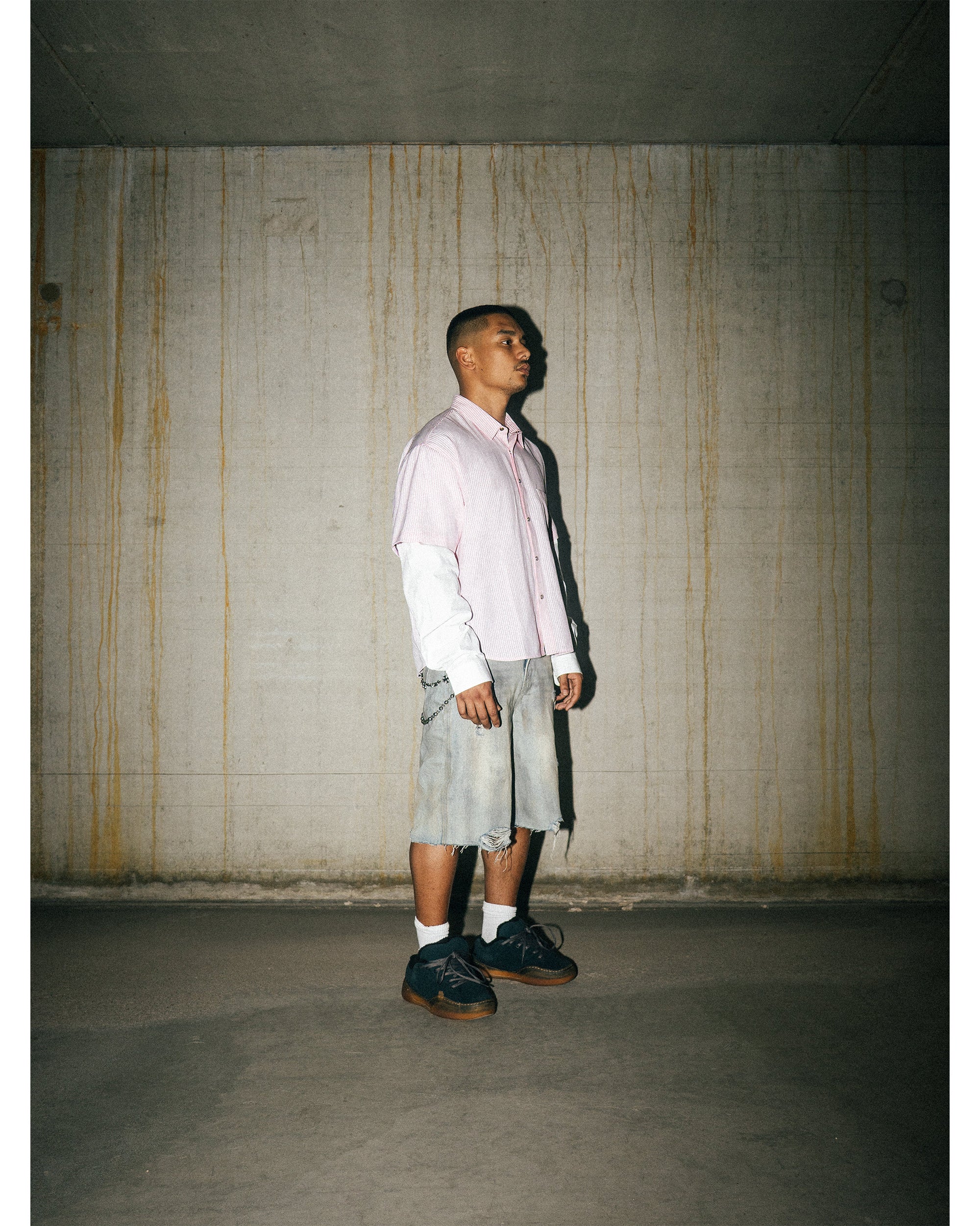 DOUBLE SLEEVE SHIRT – WHITE/PINK - Image 4