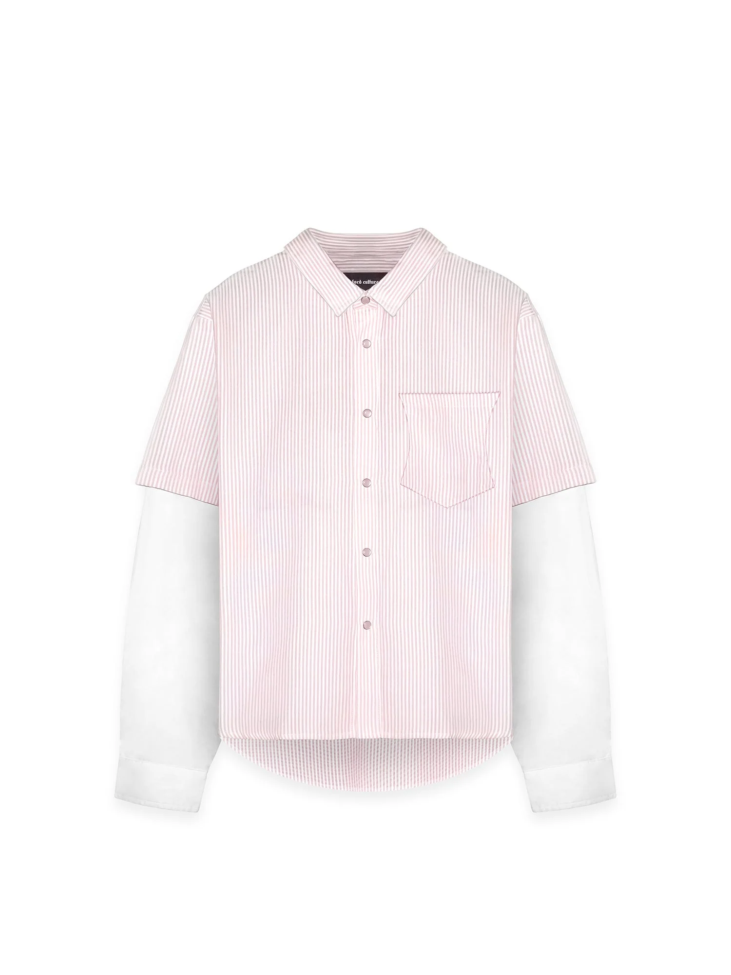DOUBLE SLEEVE SHIRT – WHITE/PINK - Image 6
