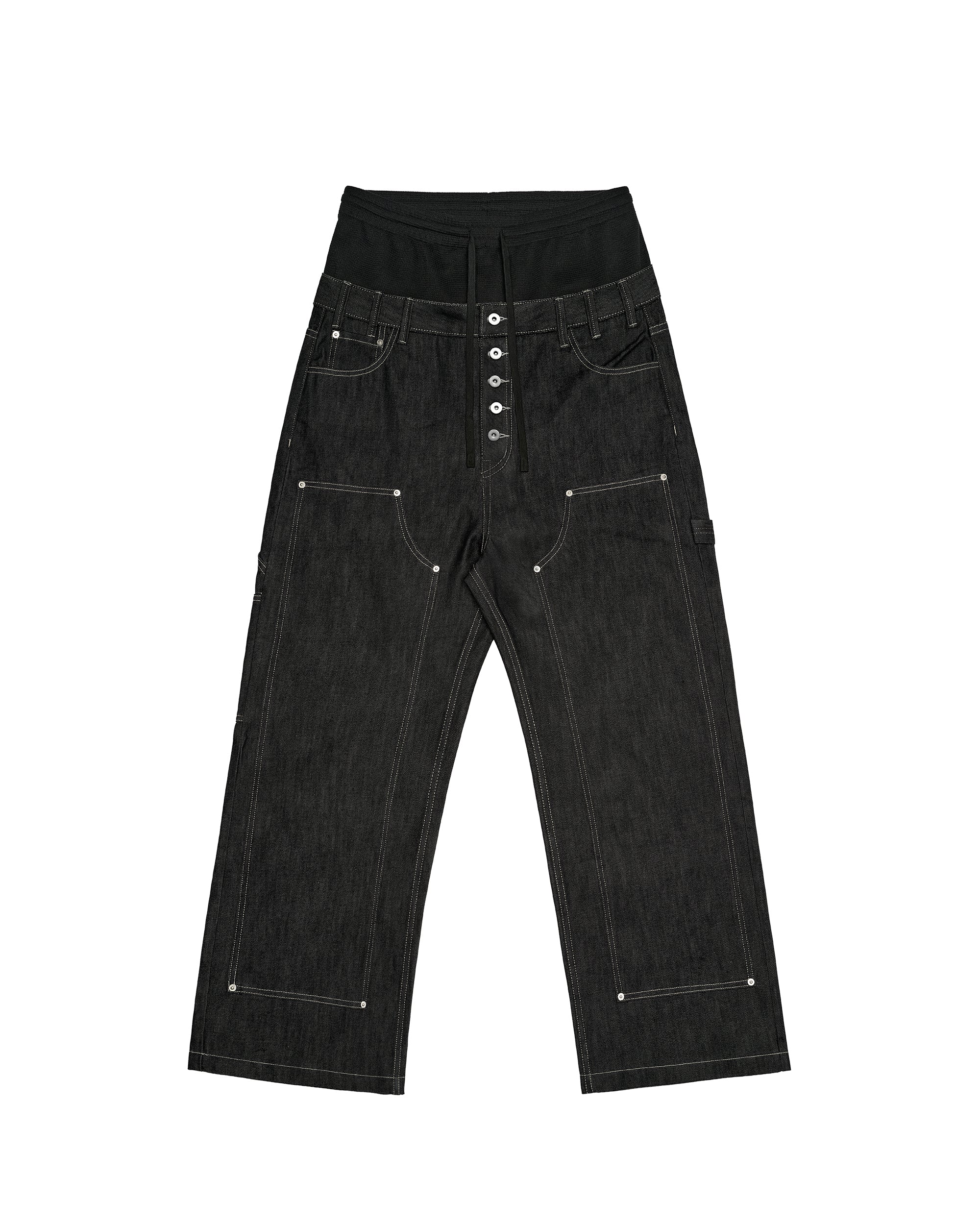 DOUBLE-WAIST RAW DENIM JEANS - Image 8