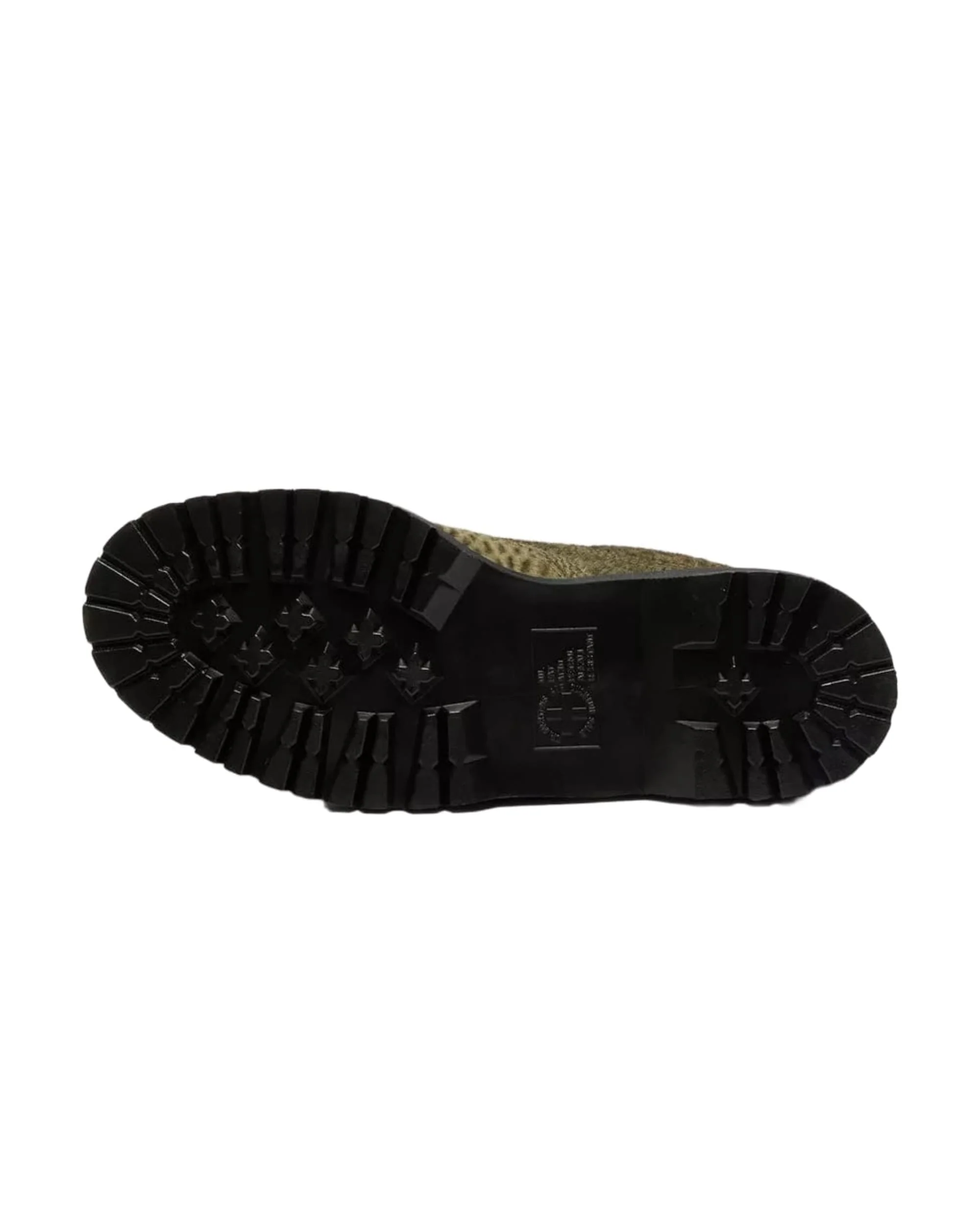 Dr. Martens Lowell Hair On Leather Shoes - Olive Pebble Emboss - Image 8