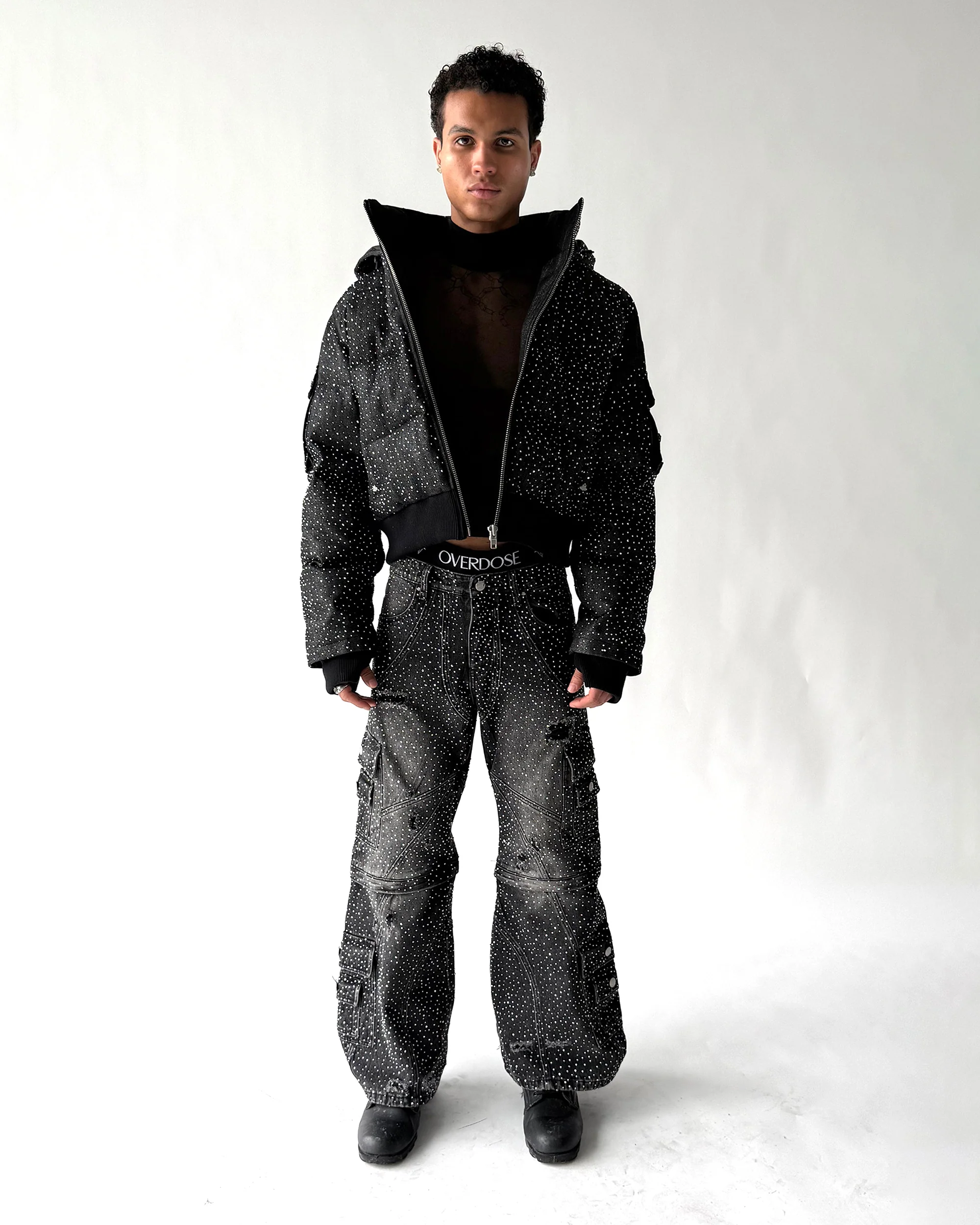 "DRKCRYSTL" DENIM PUFFER - Image 7