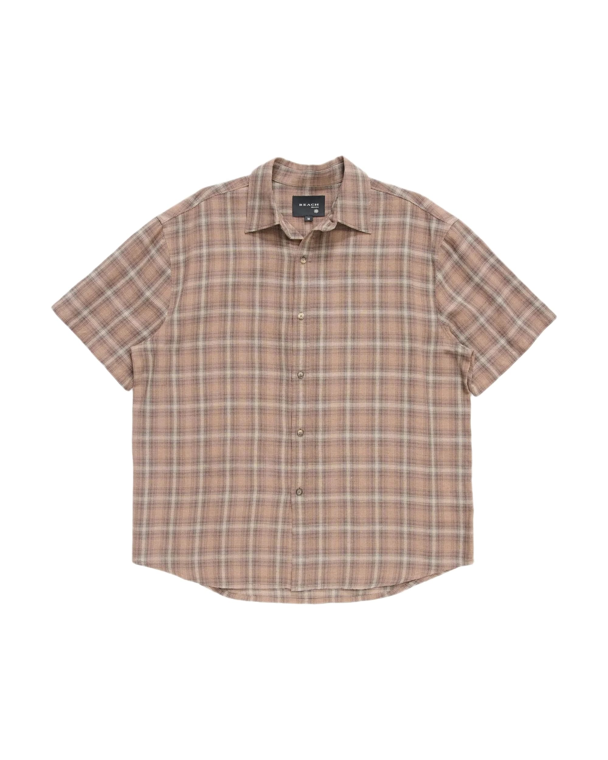 DROP SS SHIRT - BROWN CHECK