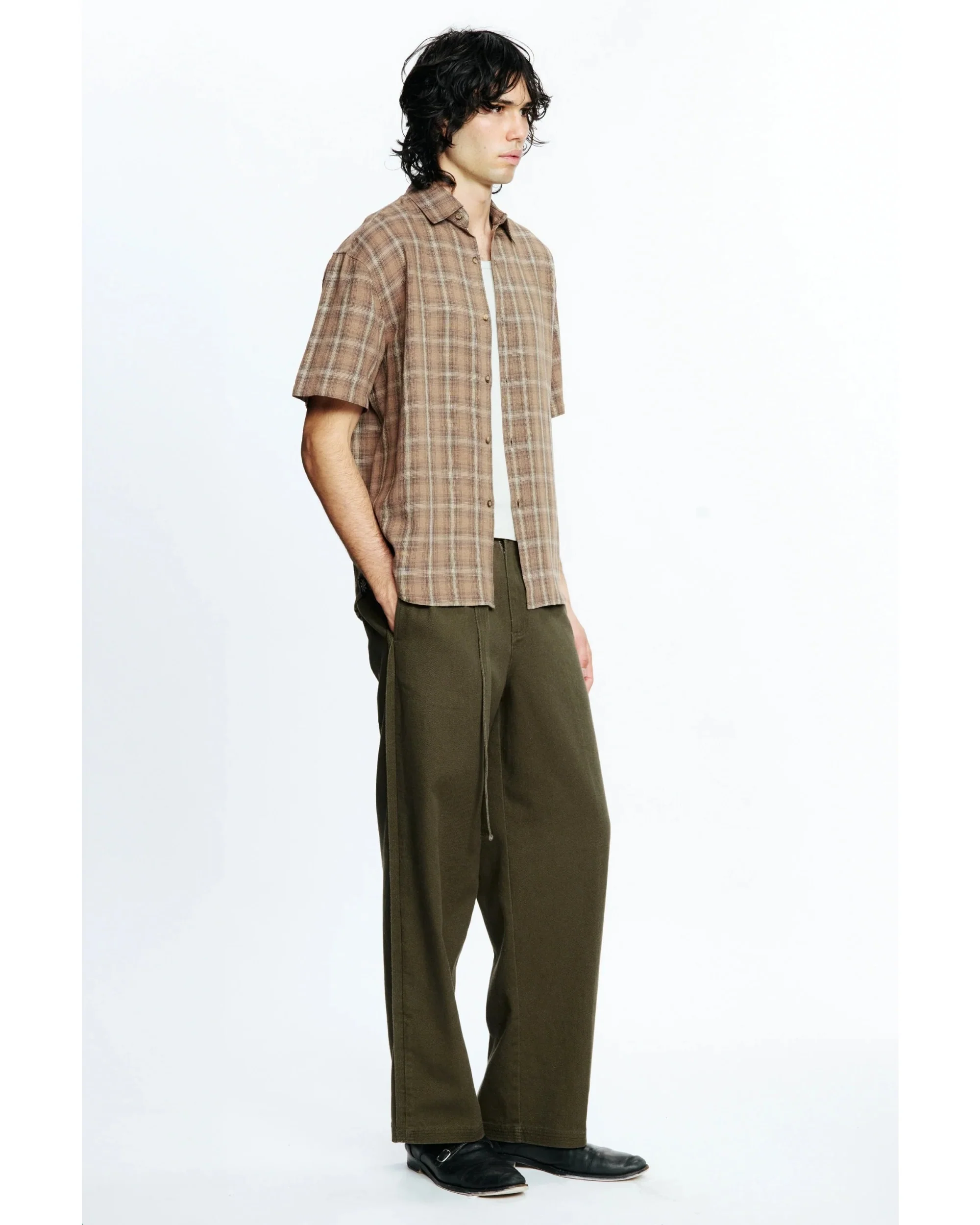 DROP SS SHIRT - BROWN CHECK - Image 4