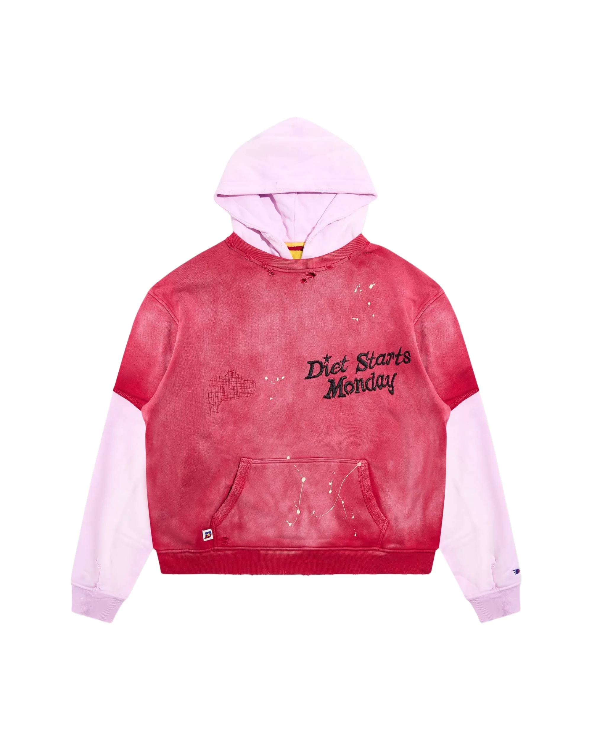DSM Double Layer Hoodie - Washed Red/Pink