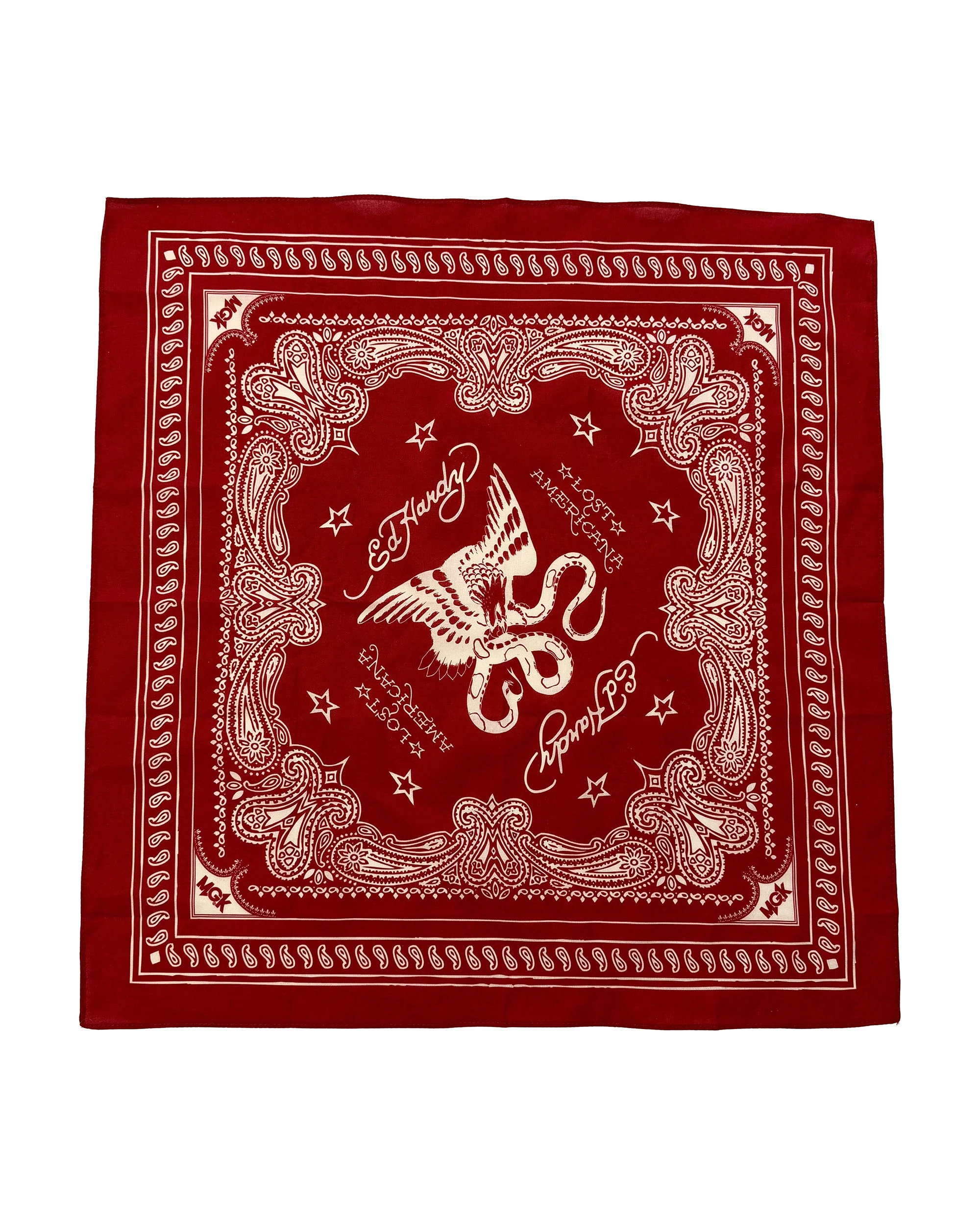 Eagle Snake Cotton Bandana - Red
