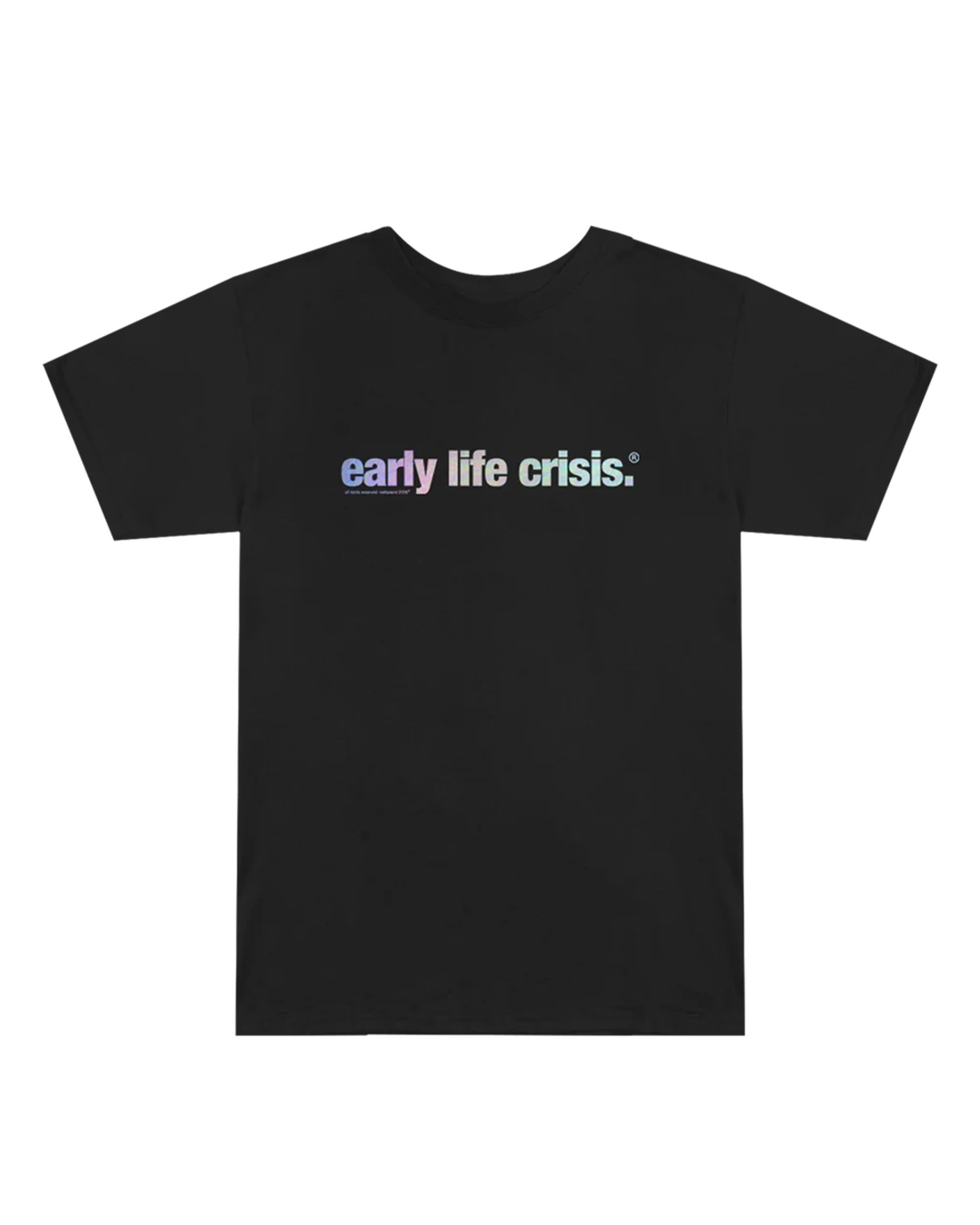 early life crisis Black Holographic T-shirt