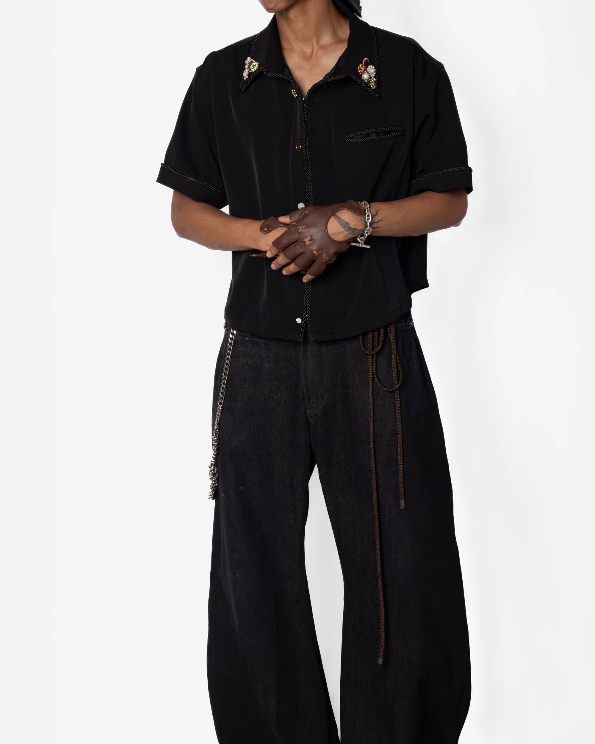 Embellished Lasso Shirt 2.0 - All Black - Image 2