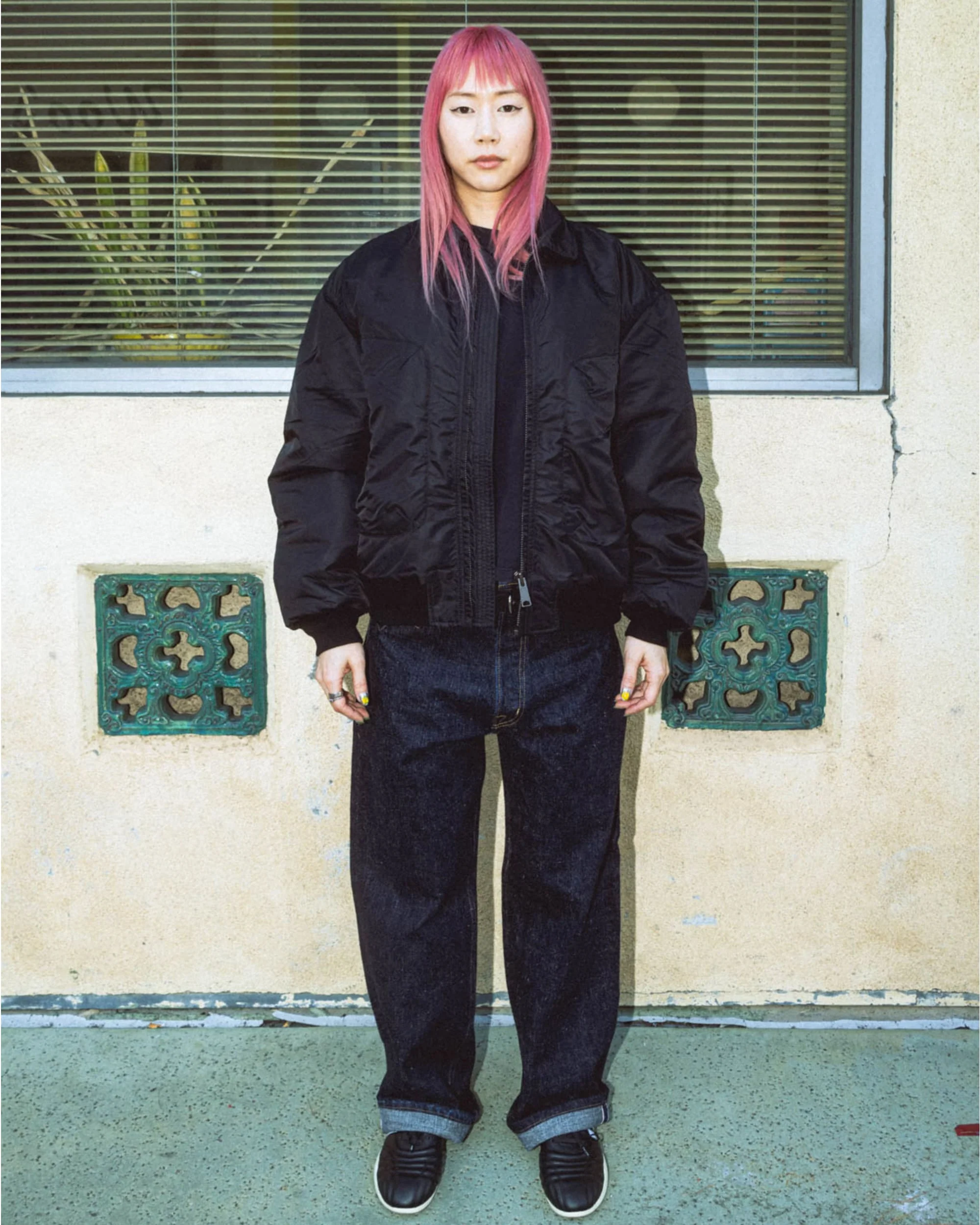 Embroidered 3D Flight Jacket  - Black - Image 2
